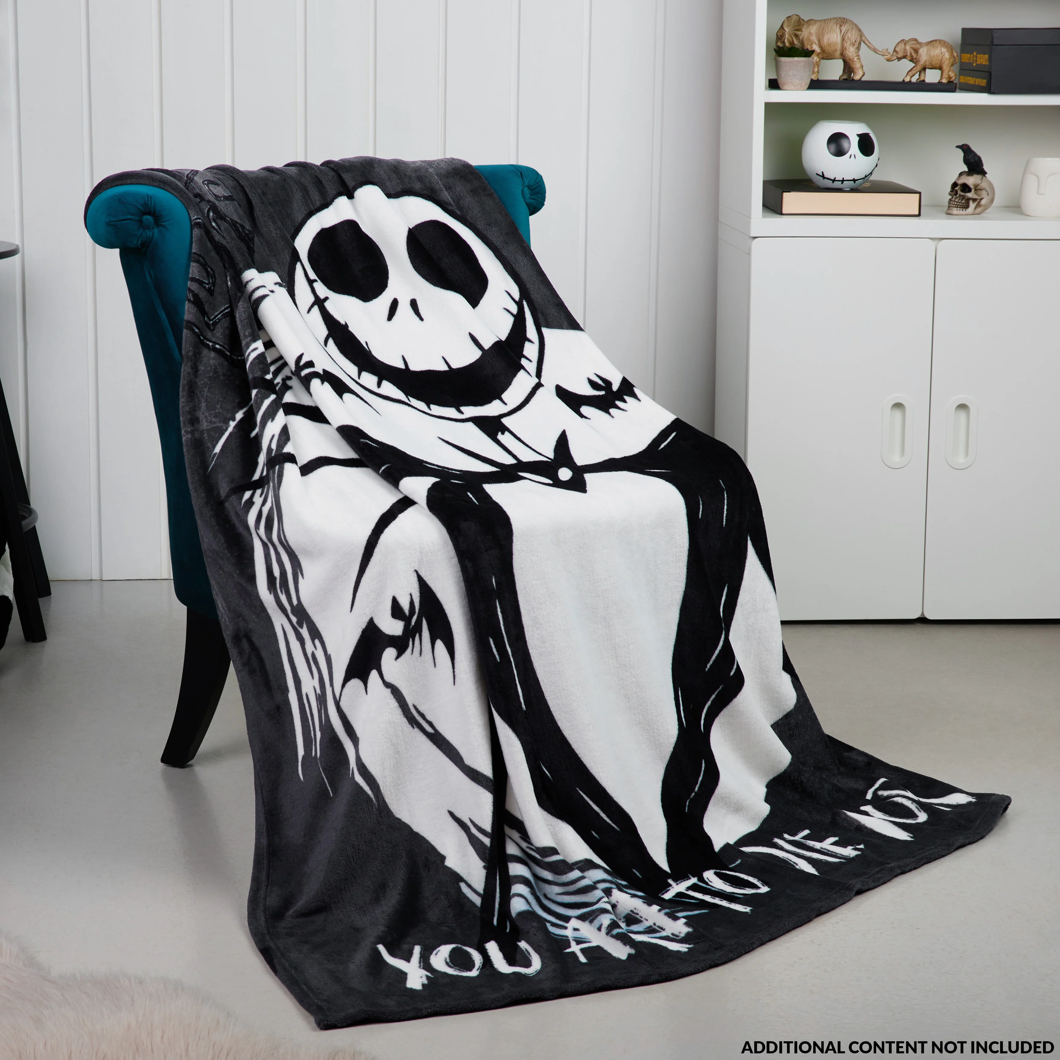 Disney The Nightmare Before Christmas Soft Fleece Bed Blanket 150 x 130cm (Black/White) - Image 2