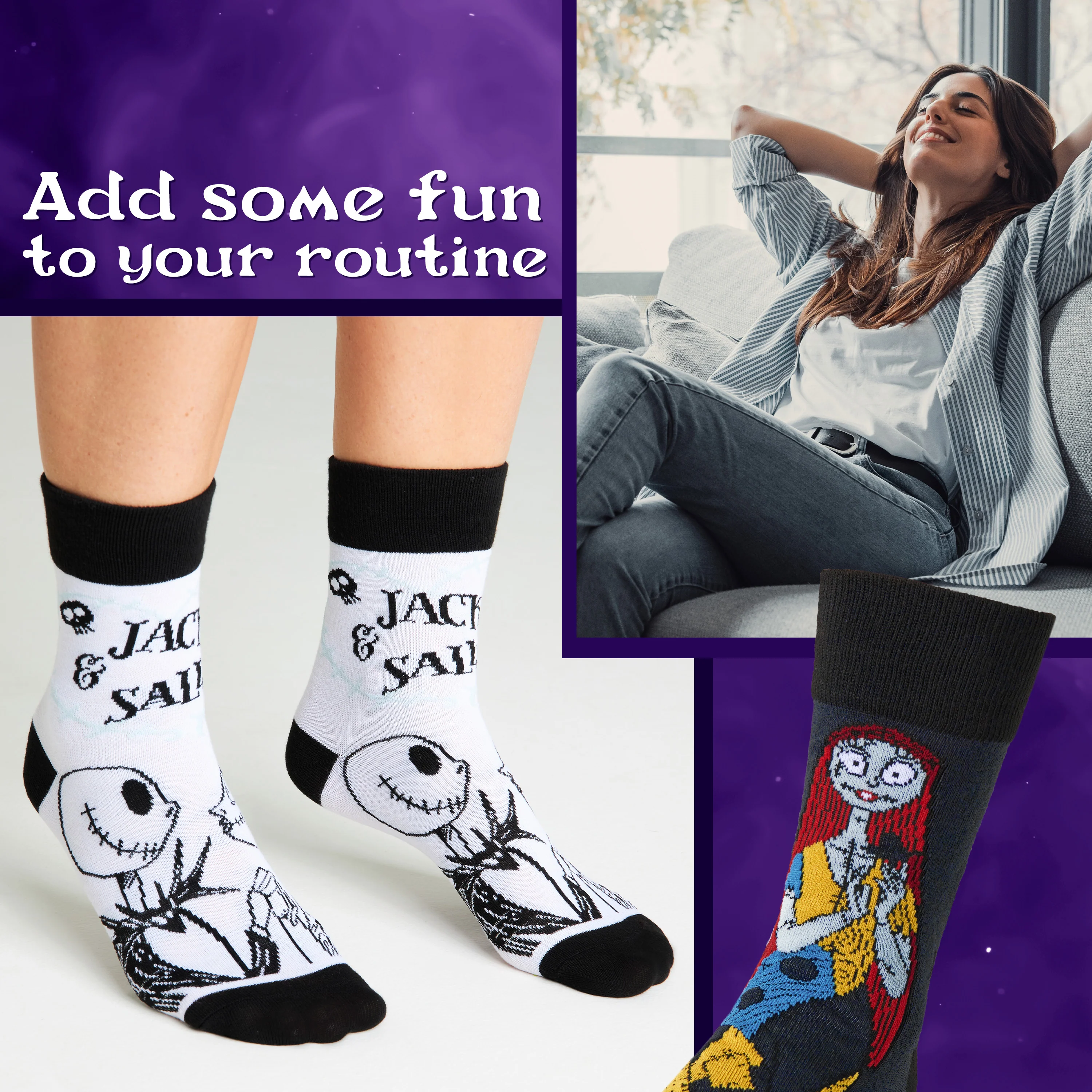 Disney The Nightmare Before Christmas Womens Calf Socks Pack of 6, Gifts for Her - Image 3