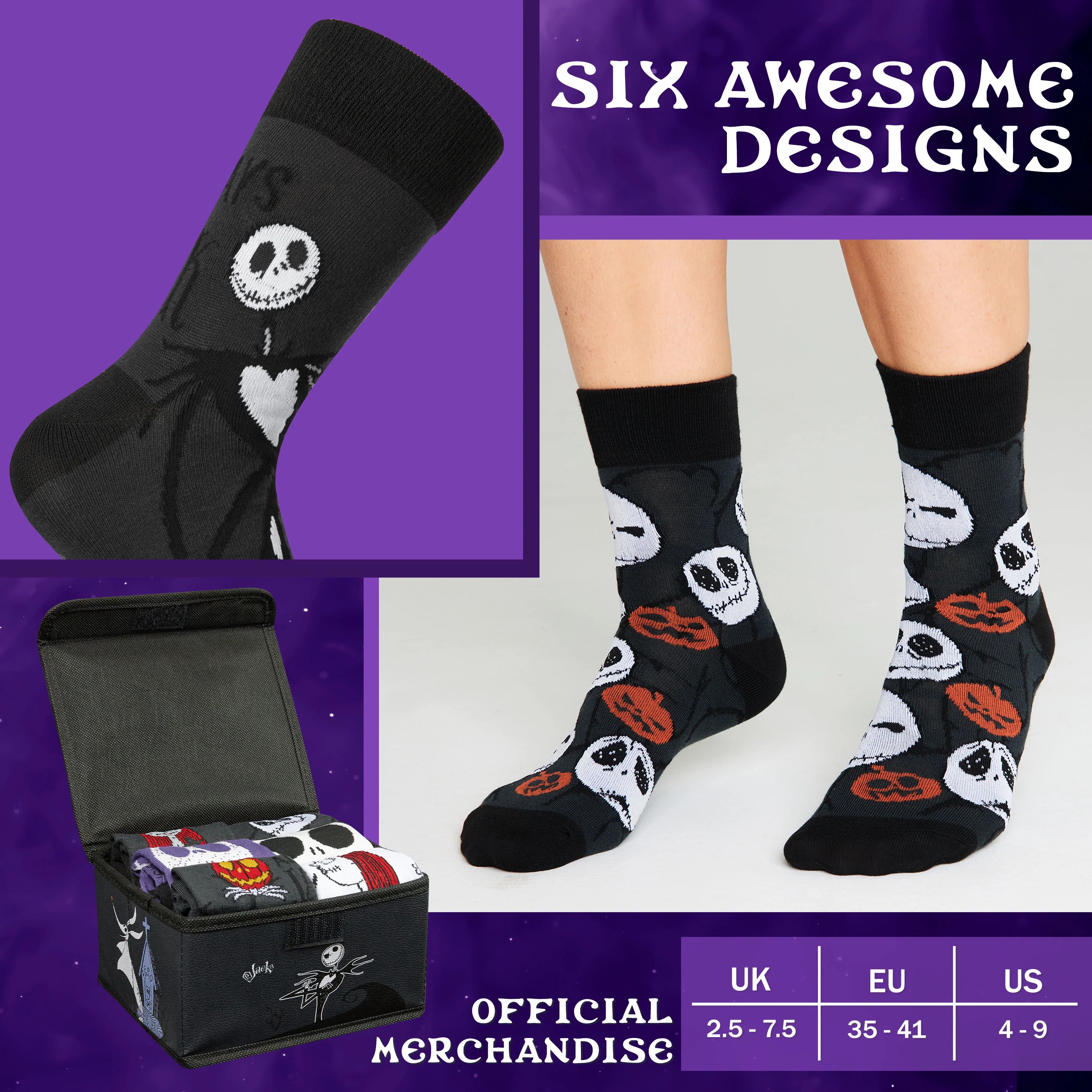 Disney The Nightmare Before Christmas Womens Calf Socks Pack of 6, Gifts for Her - Image 6