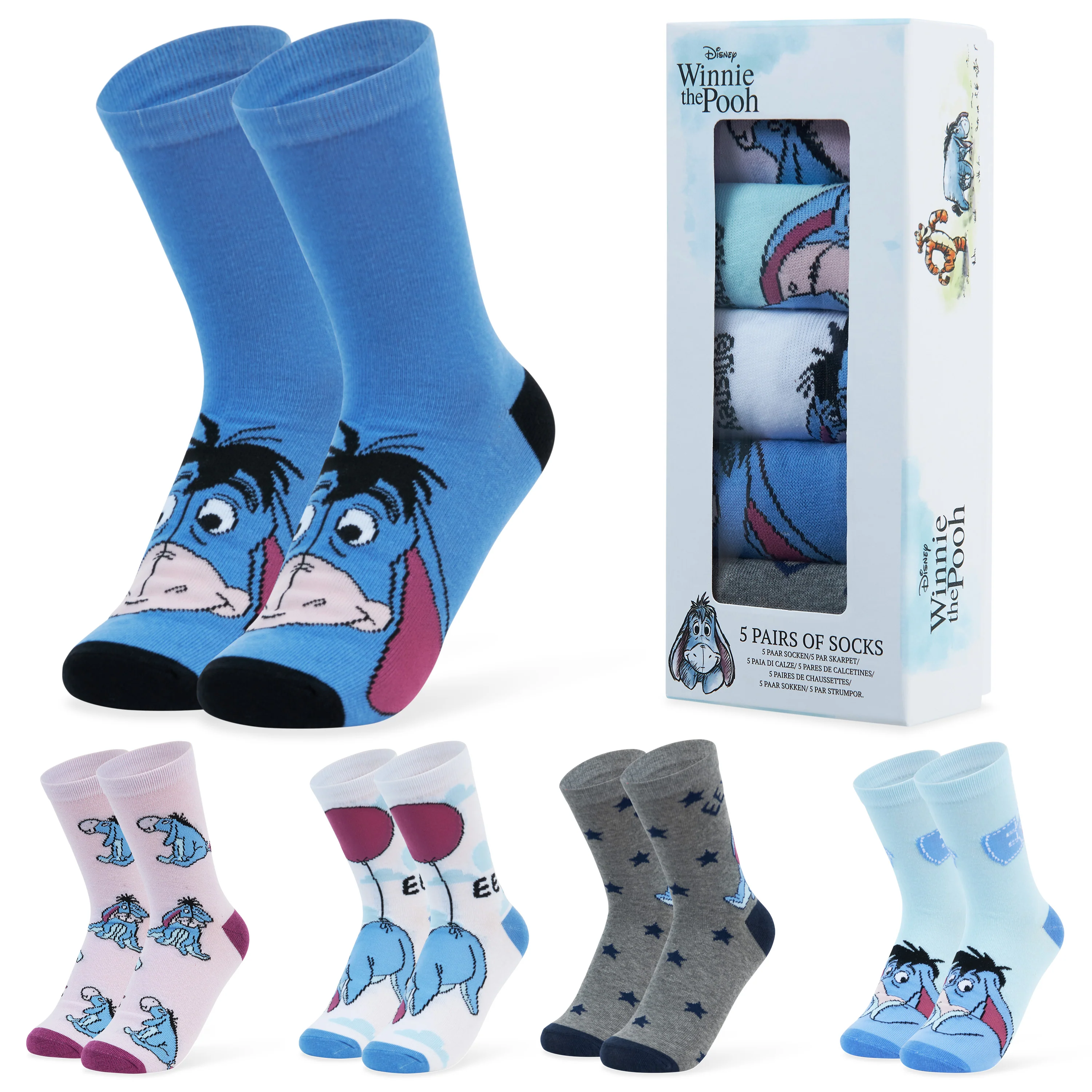 Disney Stitch Womens Calf Length Socks for Women Teenagers Soft Stretchy Socks Pack of 5 - Gifts for Women