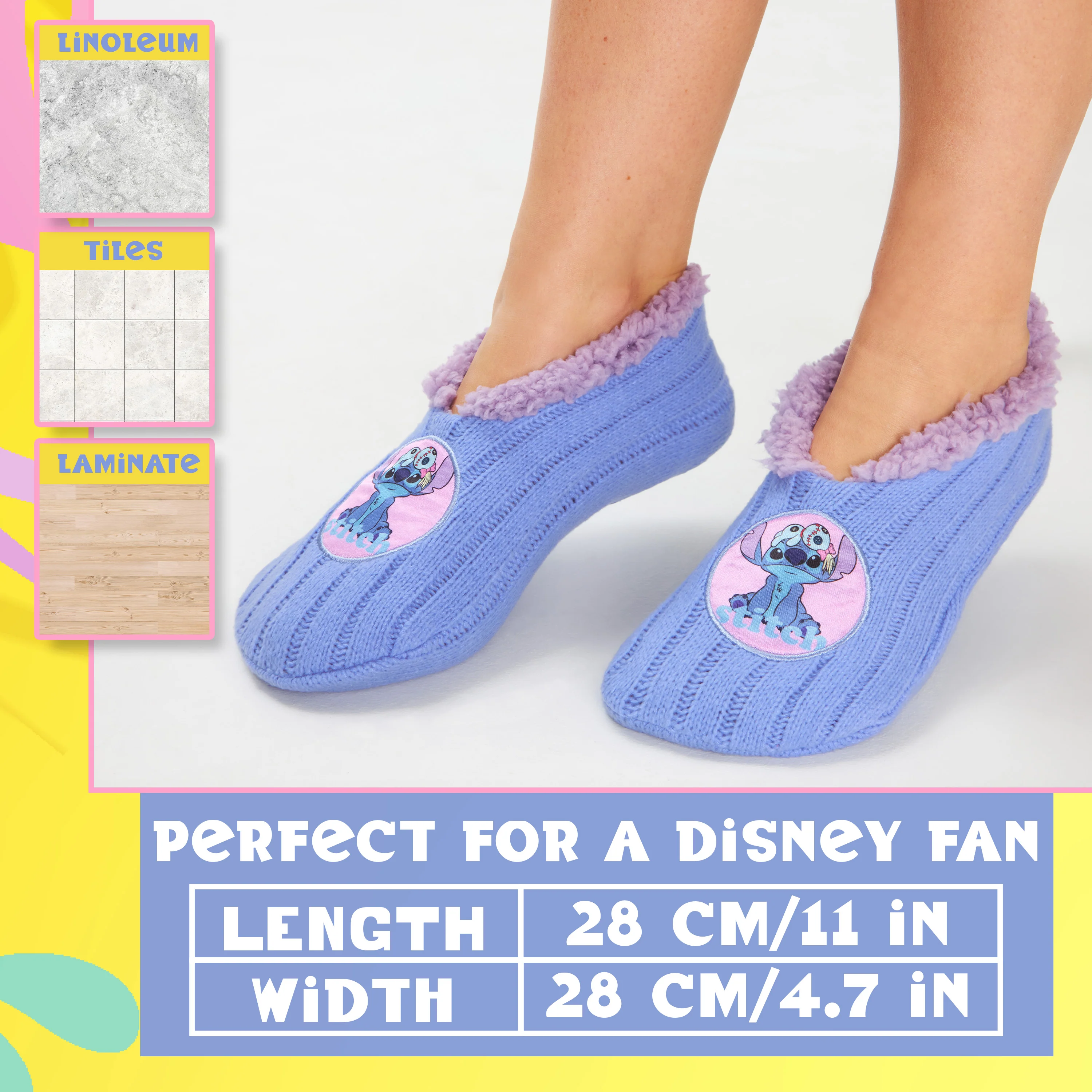 Disney Womens Ballerina Slippers with Sherpa Lining, Knitted Non-Slip House Shoes - Image 6