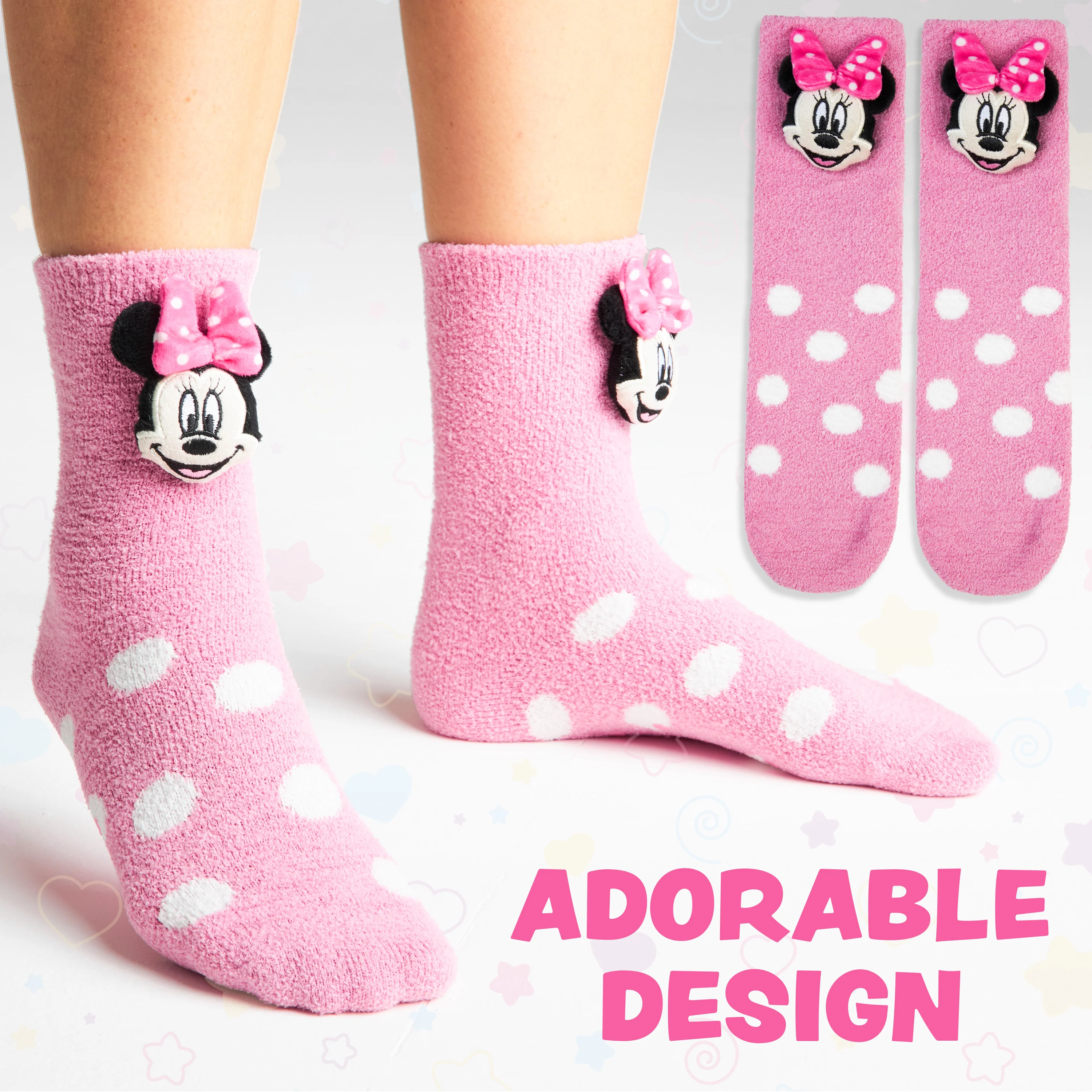 Disney Womens Fluffy Slipper Socks, Non Slip Bed Socks - Gifts for Her - Image 2
