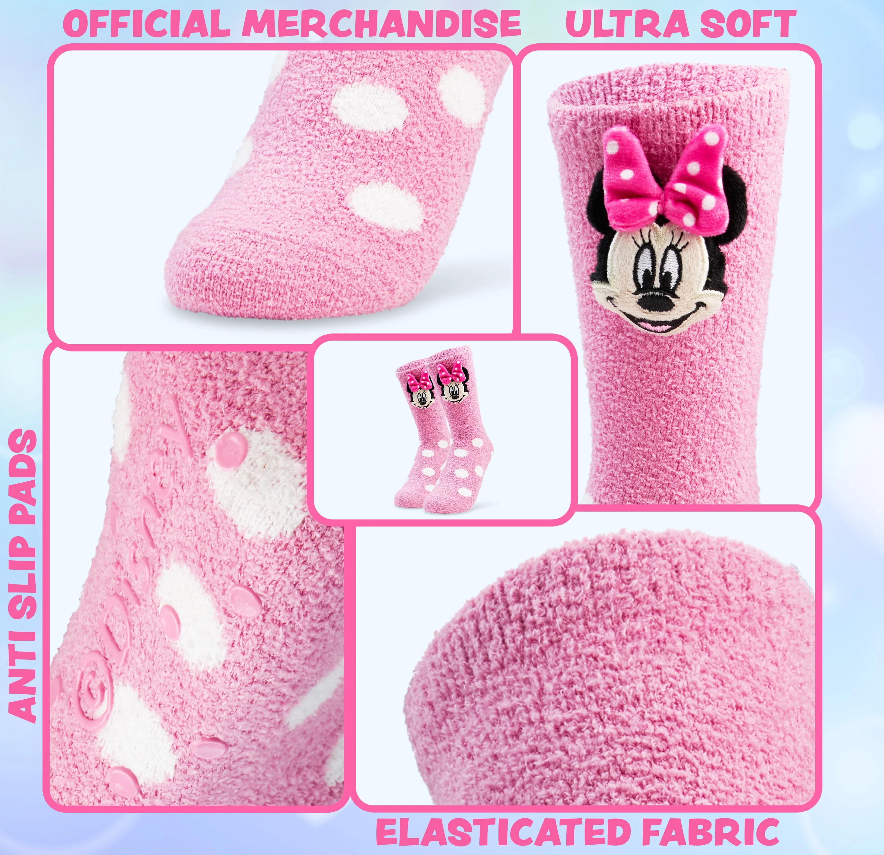Disney Womens Fluffy Slipper Socks, Non Slip Bed Socks - Gifts for Her - Image 4
