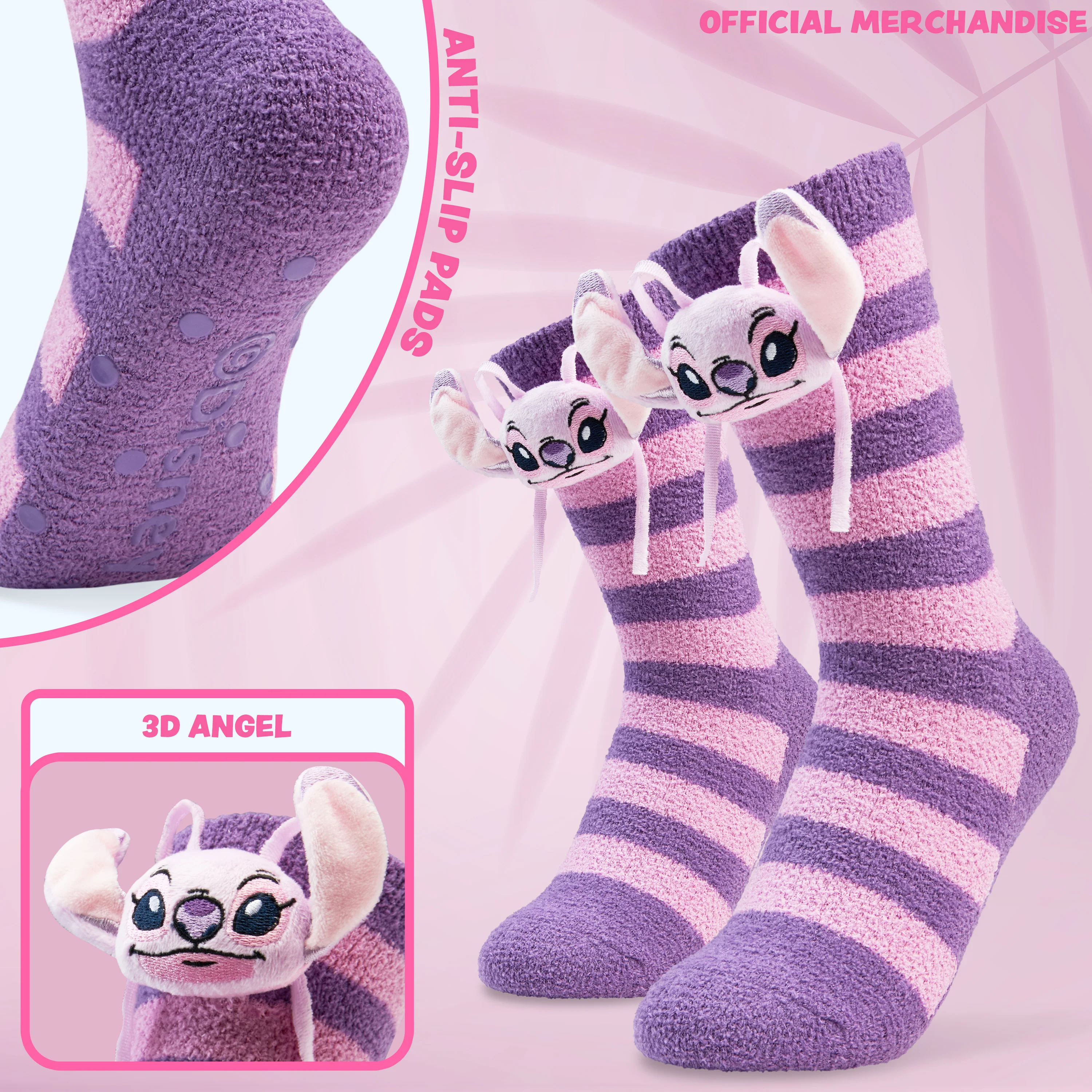 Disney Womens Fluffy Slipper Socks, Non Slip Bed Socks - Gifts for Her - Image 3
