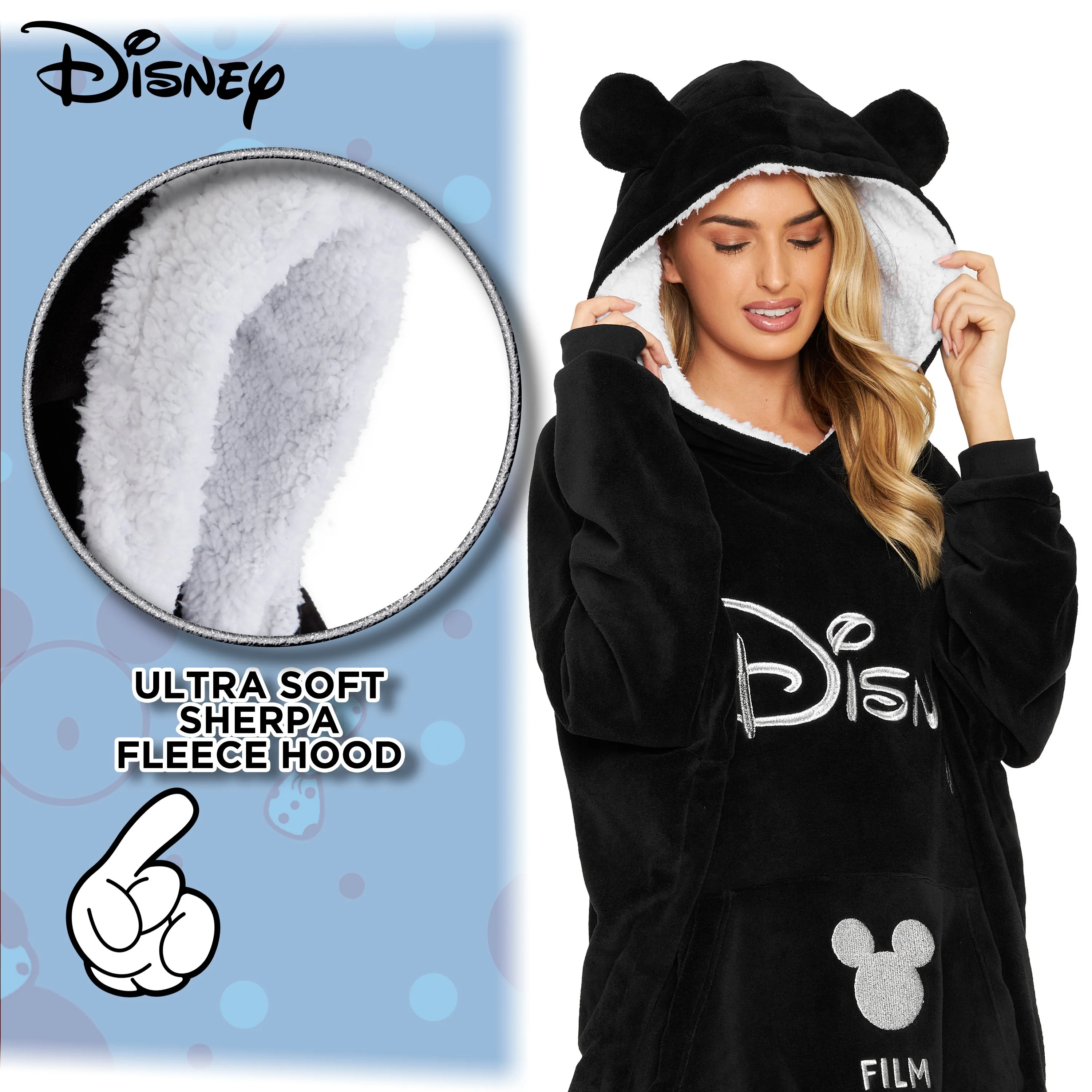 Disney Women's Hoodies, Mickey Mouse Blanket Hoodie, Minnie and Mickey Gifts - Image 4