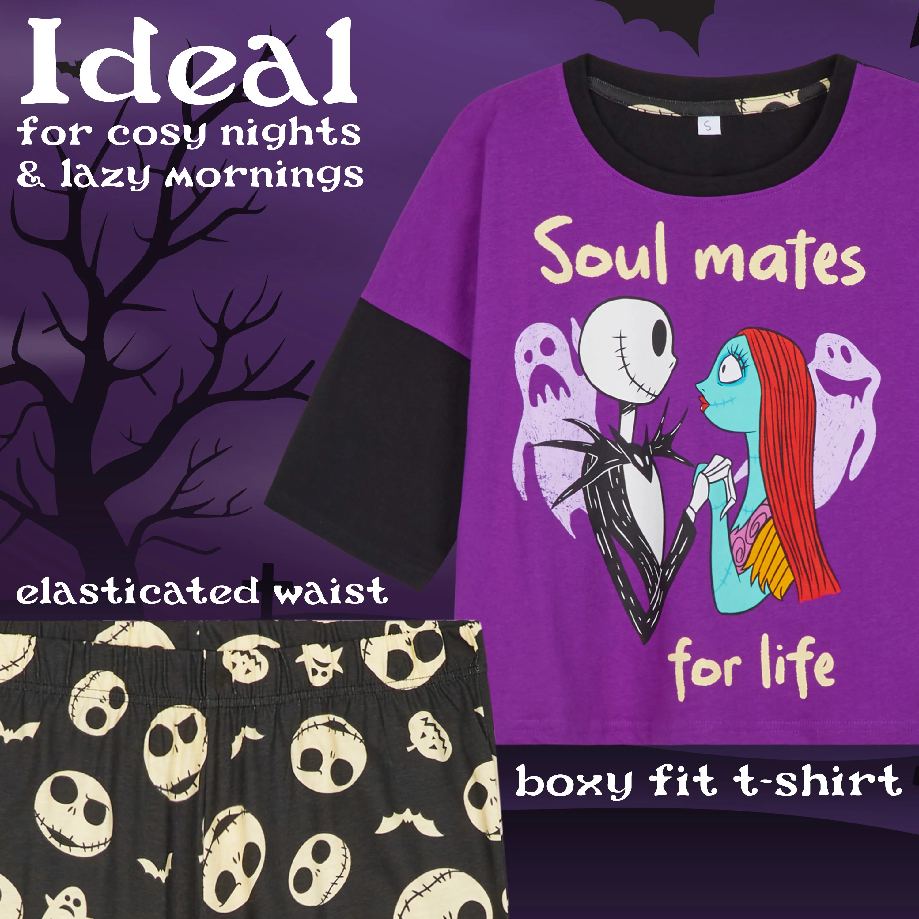 Disney Womens Long Pyjama Set, Cotton Breathable Loungewear - Gifts for Women - Image 3