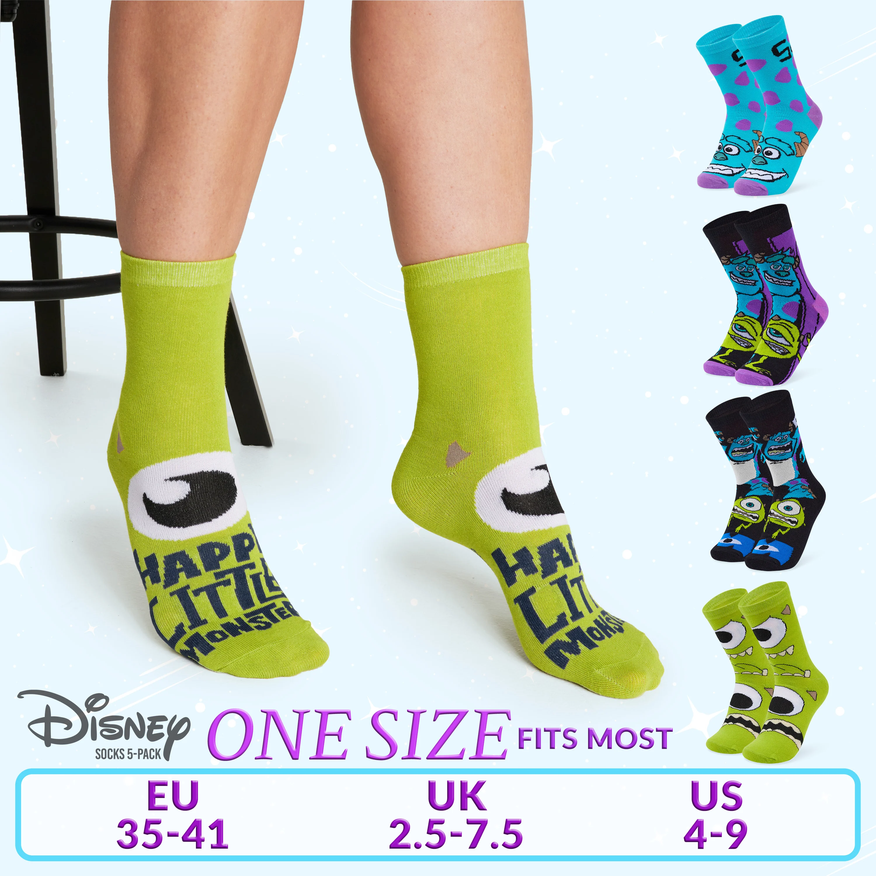 Disney Womens Novelty Calf Socks, Soft Breathable Ankle Socks Pack of 5 Gifts for Women - Image 6