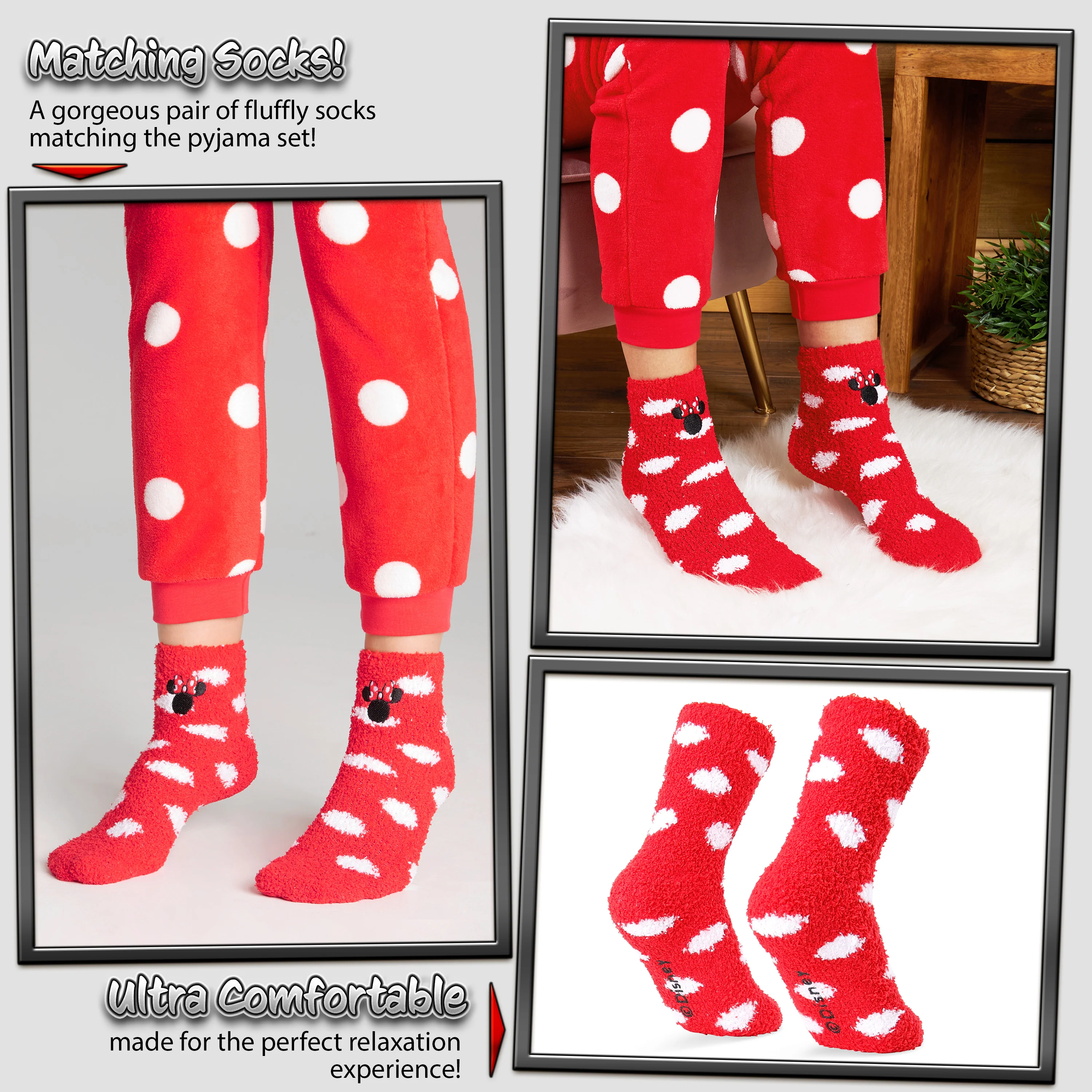 Disney Womens Pyjamas, Fleece Loungewear and Fluffy Minnie Gift Set - Image 4