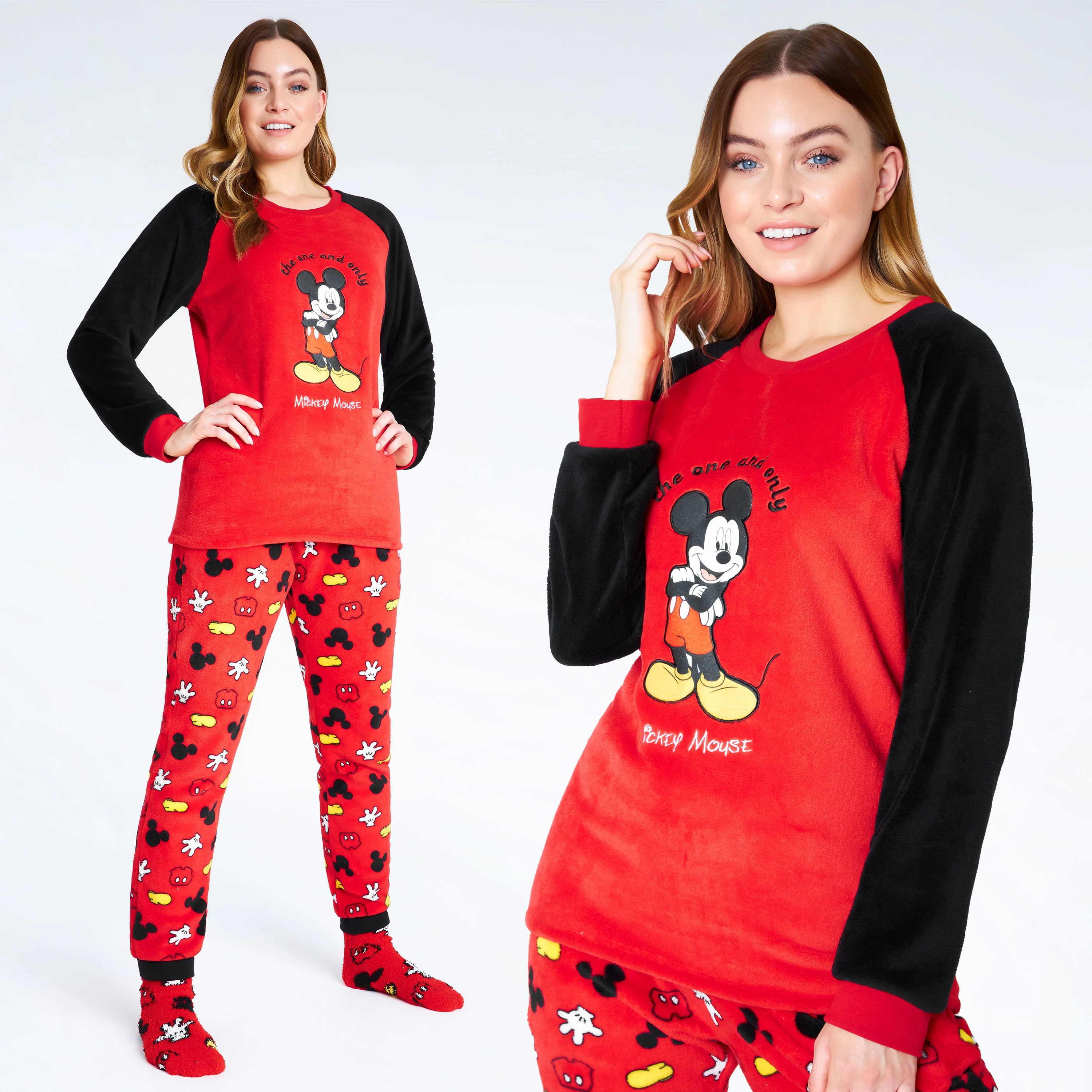 Disney Womens Pyjamas, Fleece Loungewear and Fluffy Socks Stitch Gift Set - Image 3