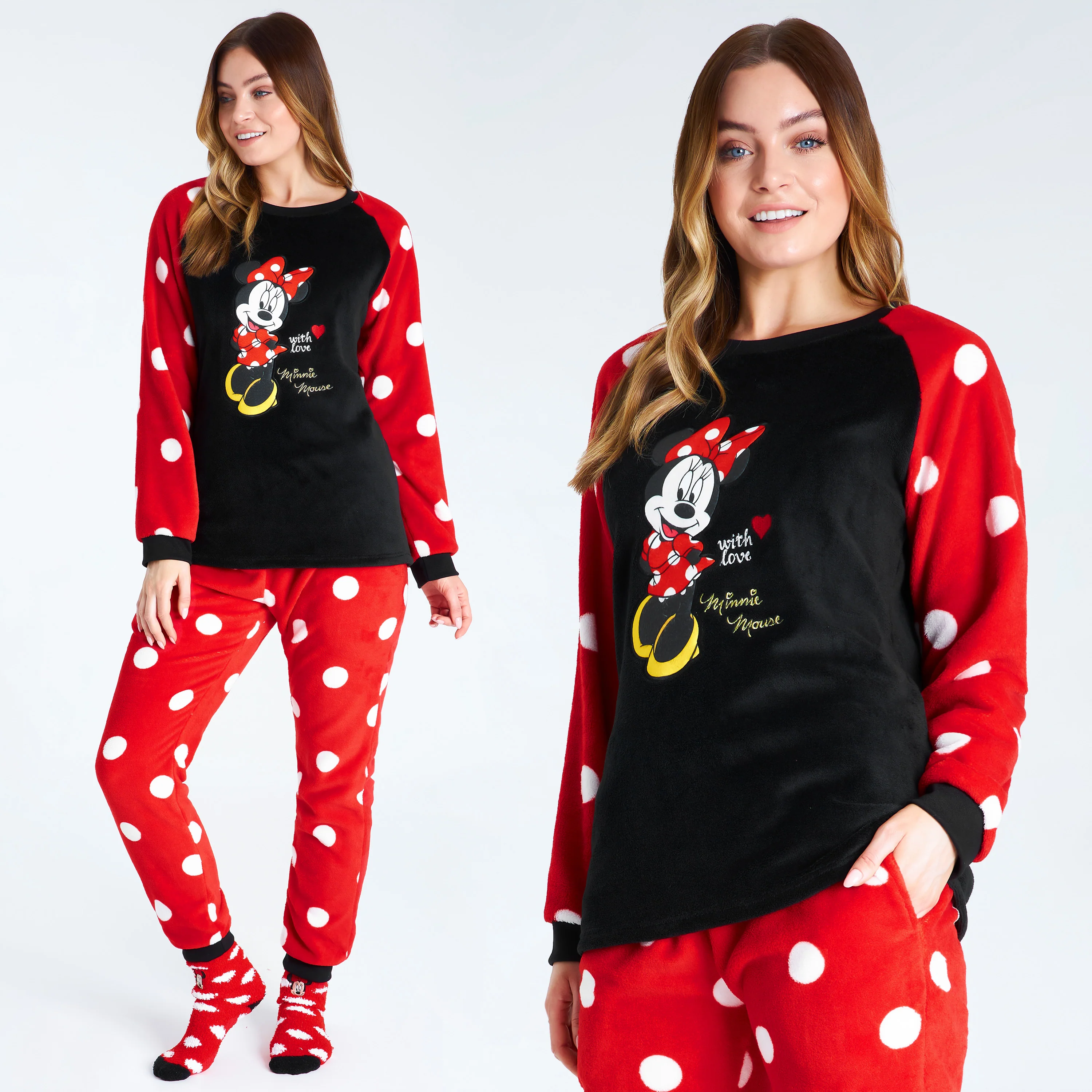 Disney Womens Pyjamas, Fleece Loungewear and Fluffy Socks Stitch Gift Set - Image 3