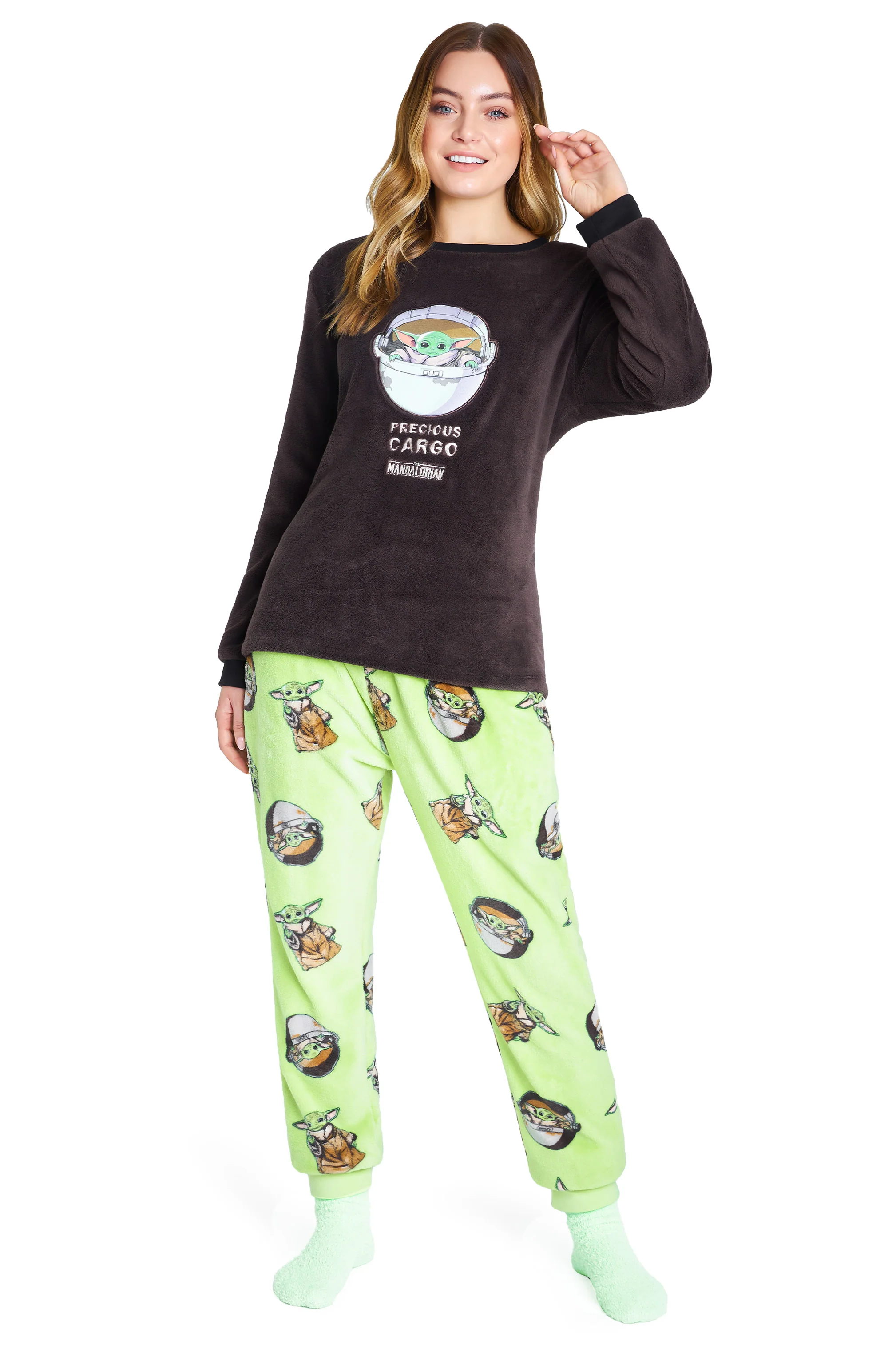 Disney Womens Pyjamas, Fleece Loungewear and Fluffy Socks Stitch Gift Set