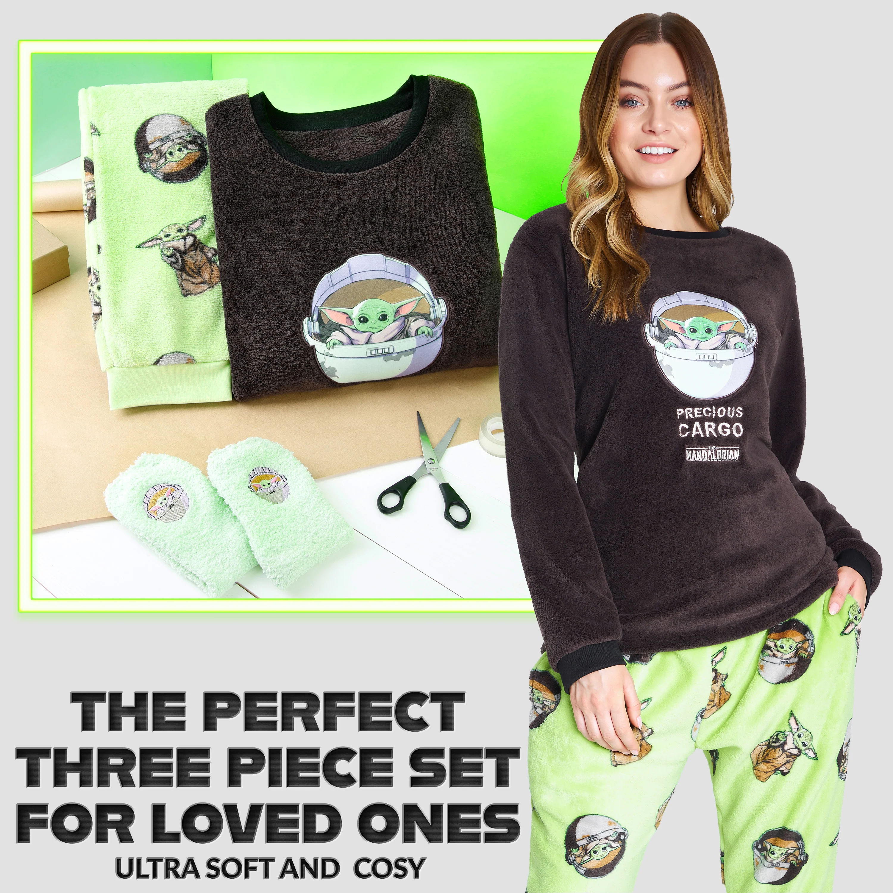 Disney Womens Pyjamas, Fleece Loungewear and Fluffy Socks Stitch Gift Set - Image 2