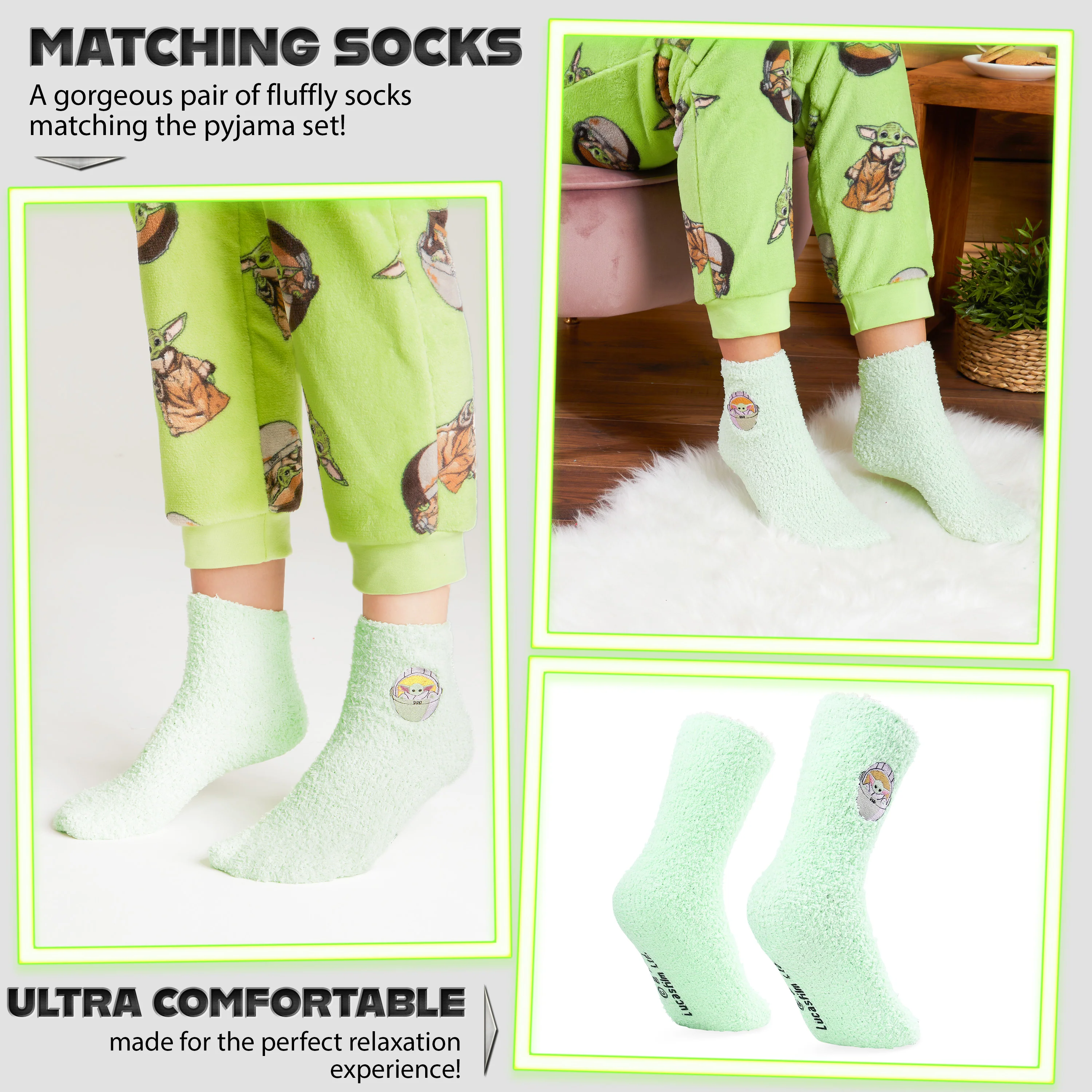 Disney Womens Pyjamas, Fleece Loungewear and Fluffy Socks Stitch Gift Set - Image 4