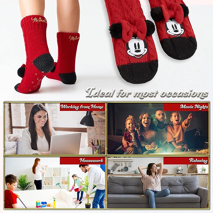 Disney Women's Slippers Socks Fluffy Slipper Socks - Image 5