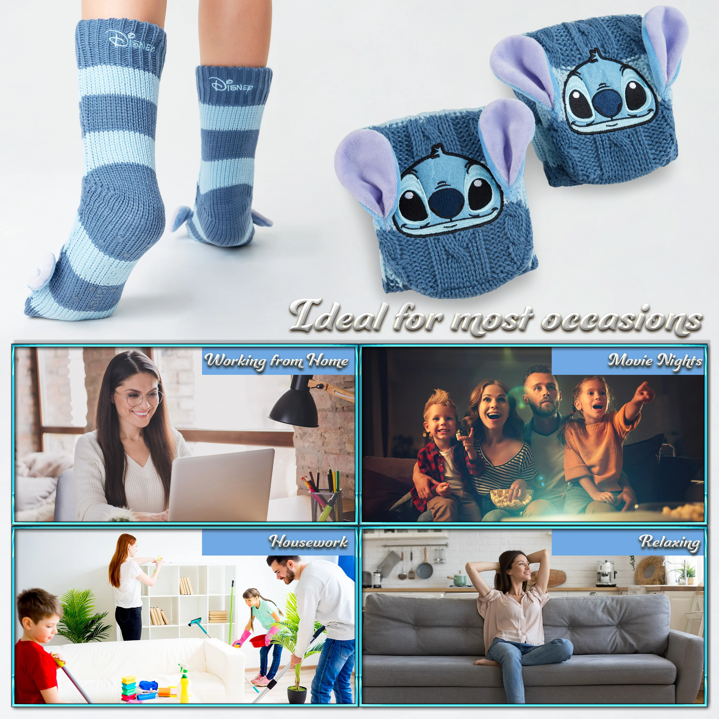 Disney Women's Slippers Socks Fluffy Slipper Socks - Image 4