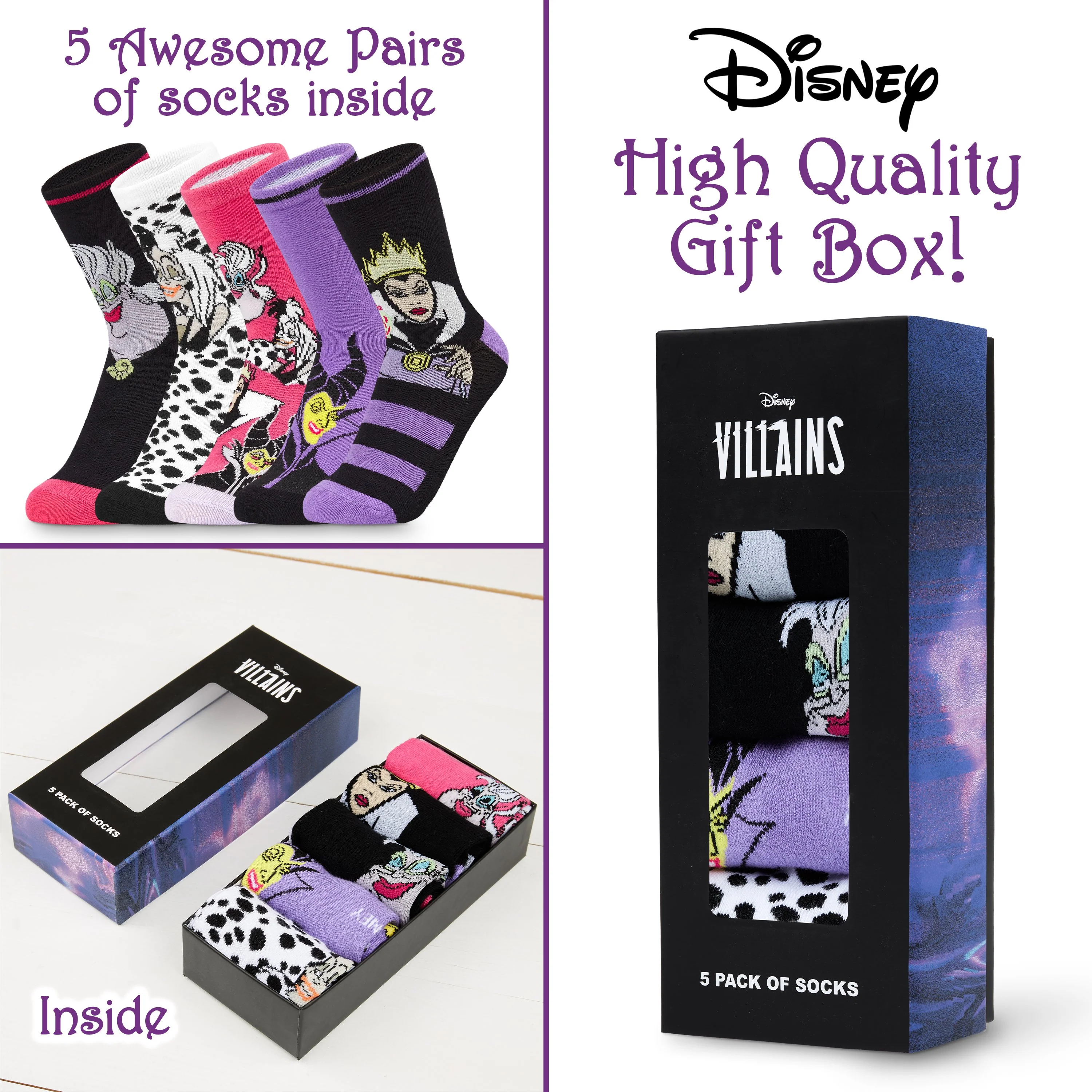 Disney Womens Socks, Disney Villains Socks for Ladies, Disney Gifts - Image 5