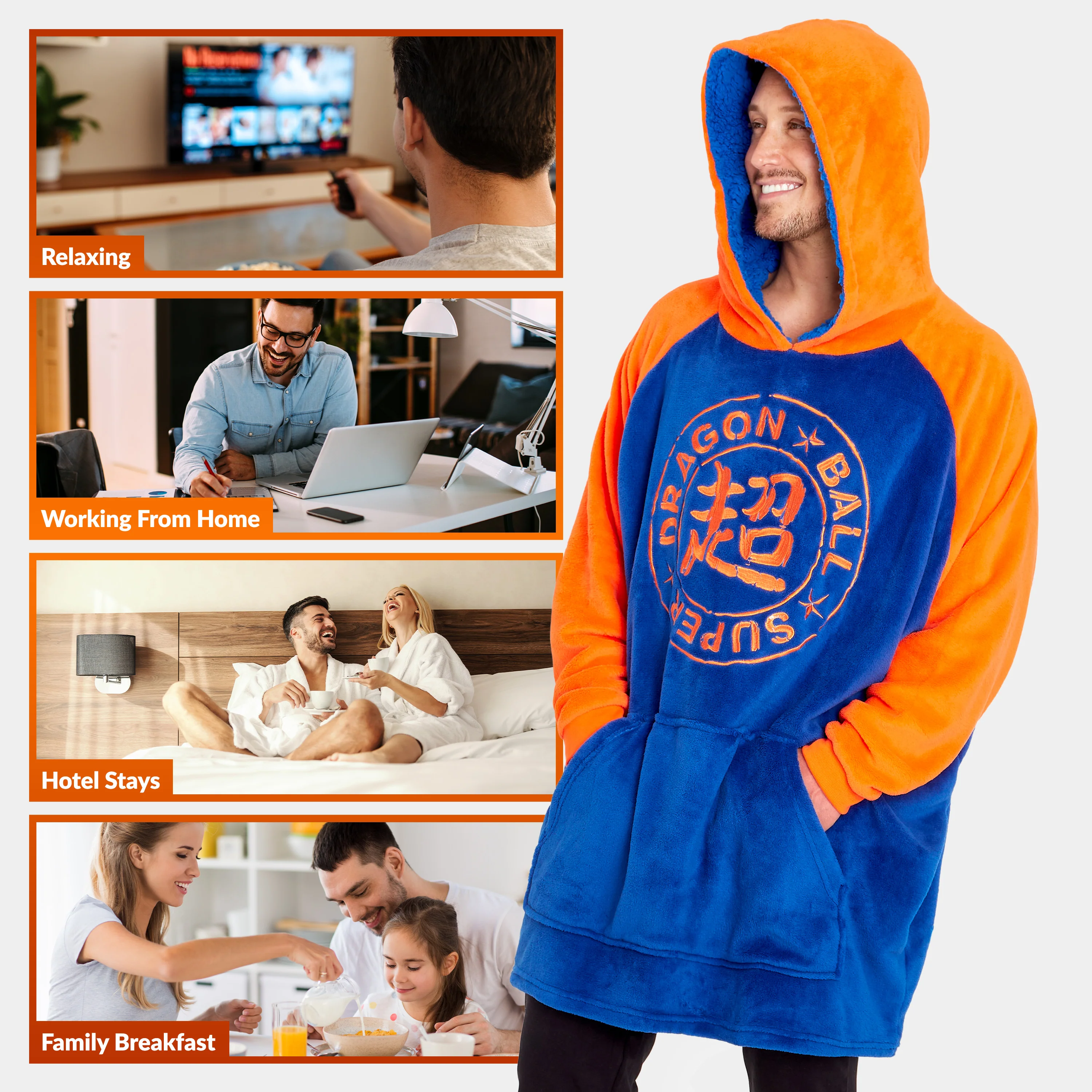 Dragon Ball Oversized Hoodie Blanket for Men, Anime Mens Hoodies - Image 4