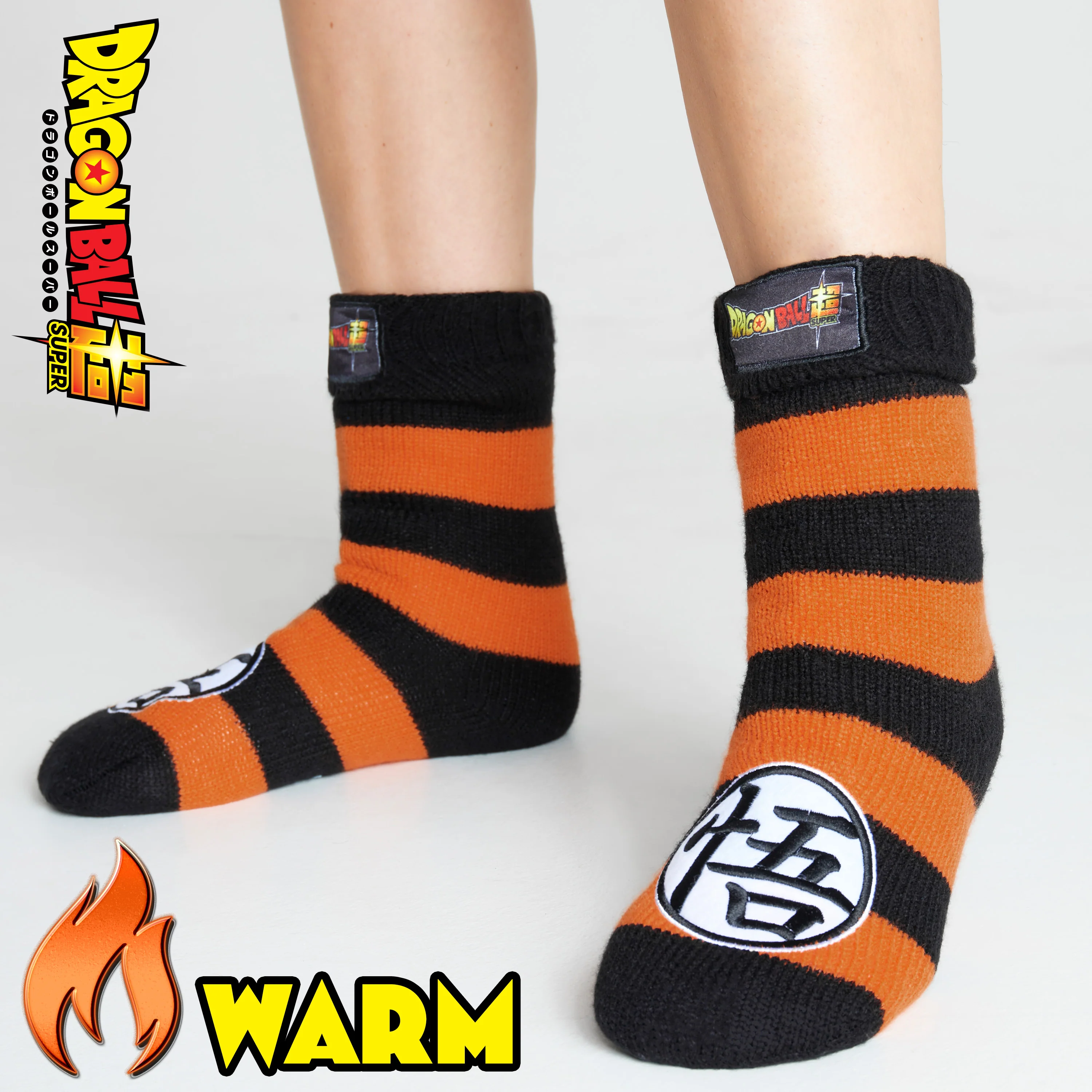 Dragon Ball Z Fluffy Socks for Boys - Black & Orange - Image 4