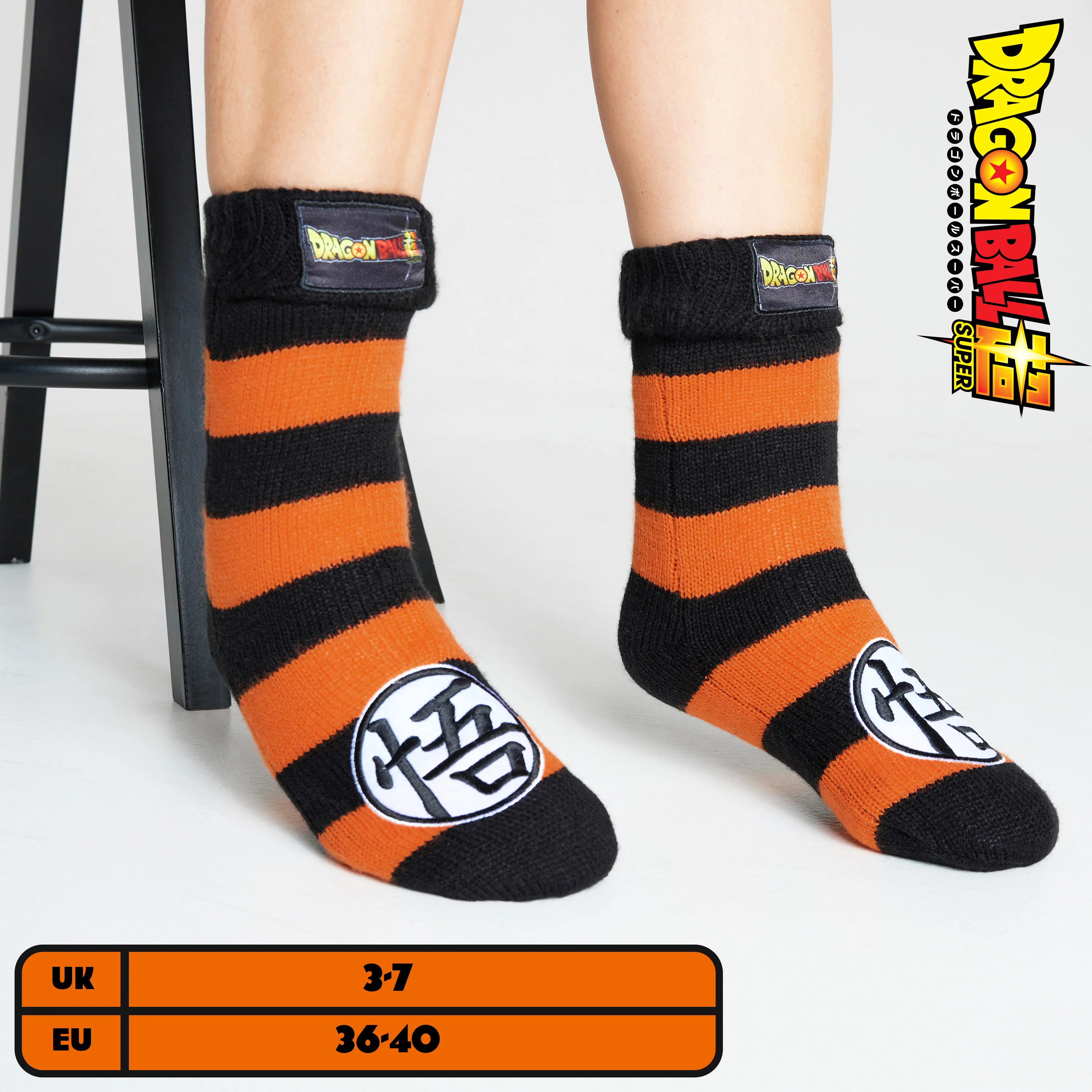 Dragon Ball Z Fluffy Socks for Boys - Black & Orange - Image 6