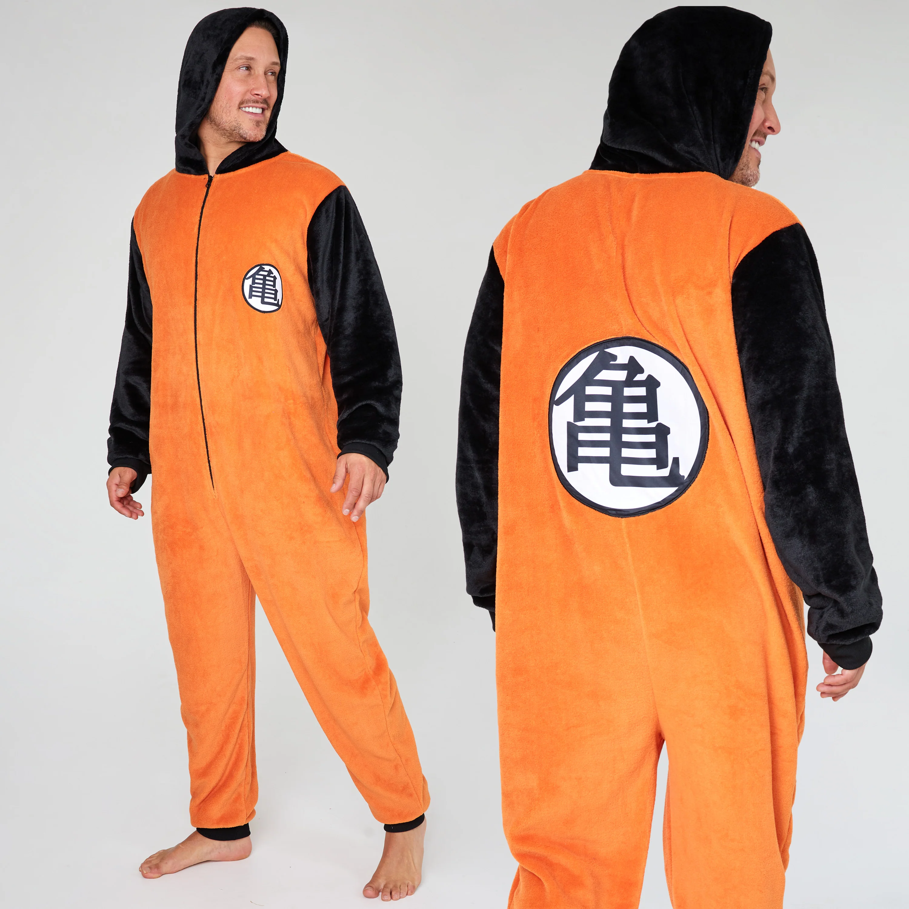 Dragon Ball Z Mens Fleece Onesie with Hood, Comfy Loungewear - Anime Gifts for Him - Image 5