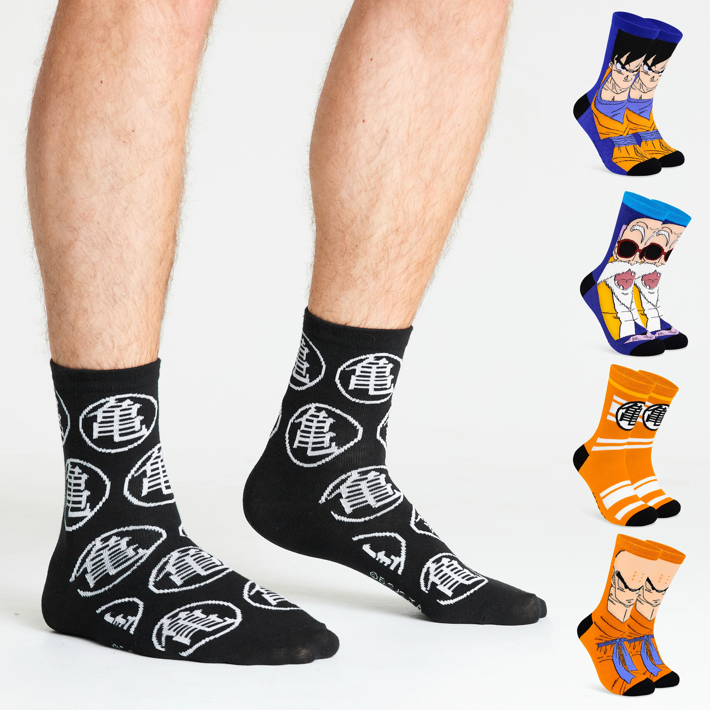 Dragon Ball Z Mens Socks Pack of 5 Crew Socks for Men Teenagers Soft Breathable Work Sports Casual Size 7-12 Anime Gifts