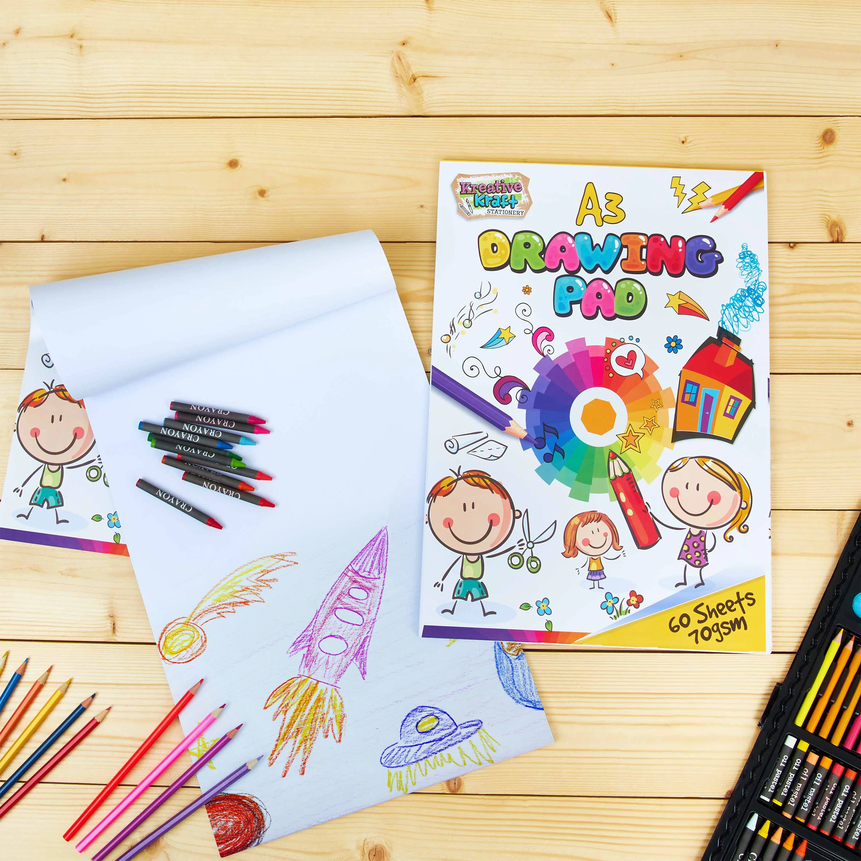 Drawing Pad for Kids, A3 70gsm Sketchbook - Pack of 2 - Image 3