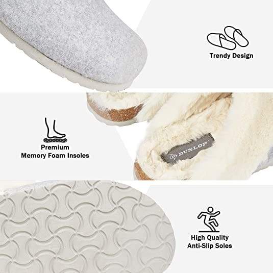 Dunlop Comfy Memory Foam Indoor Outdoor Super Soft Fluffy Slippers for Women - Image 12