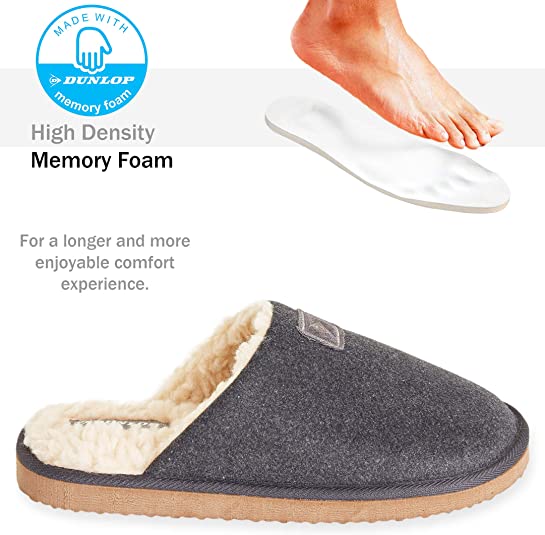 Dunlop Comfy Memory Foam Slippers with Rubber Sole Anti Slip for Men - Image 11