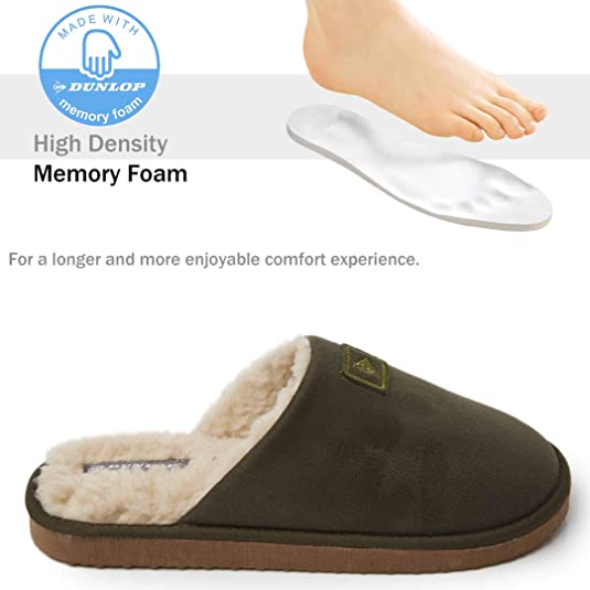 Dunlop Comfy Memory Foam Slippers with Rubber Sole Anti Slip for Men - Image 15