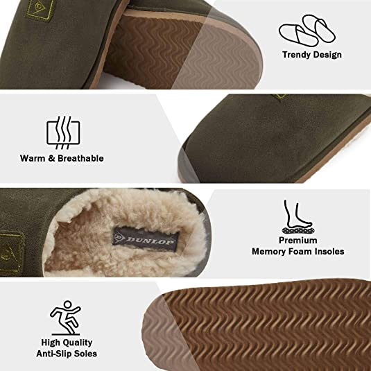 Dunlop Comfy Memory Foam Slippers with Rubber Sole Anti Slip for Men - Image 16