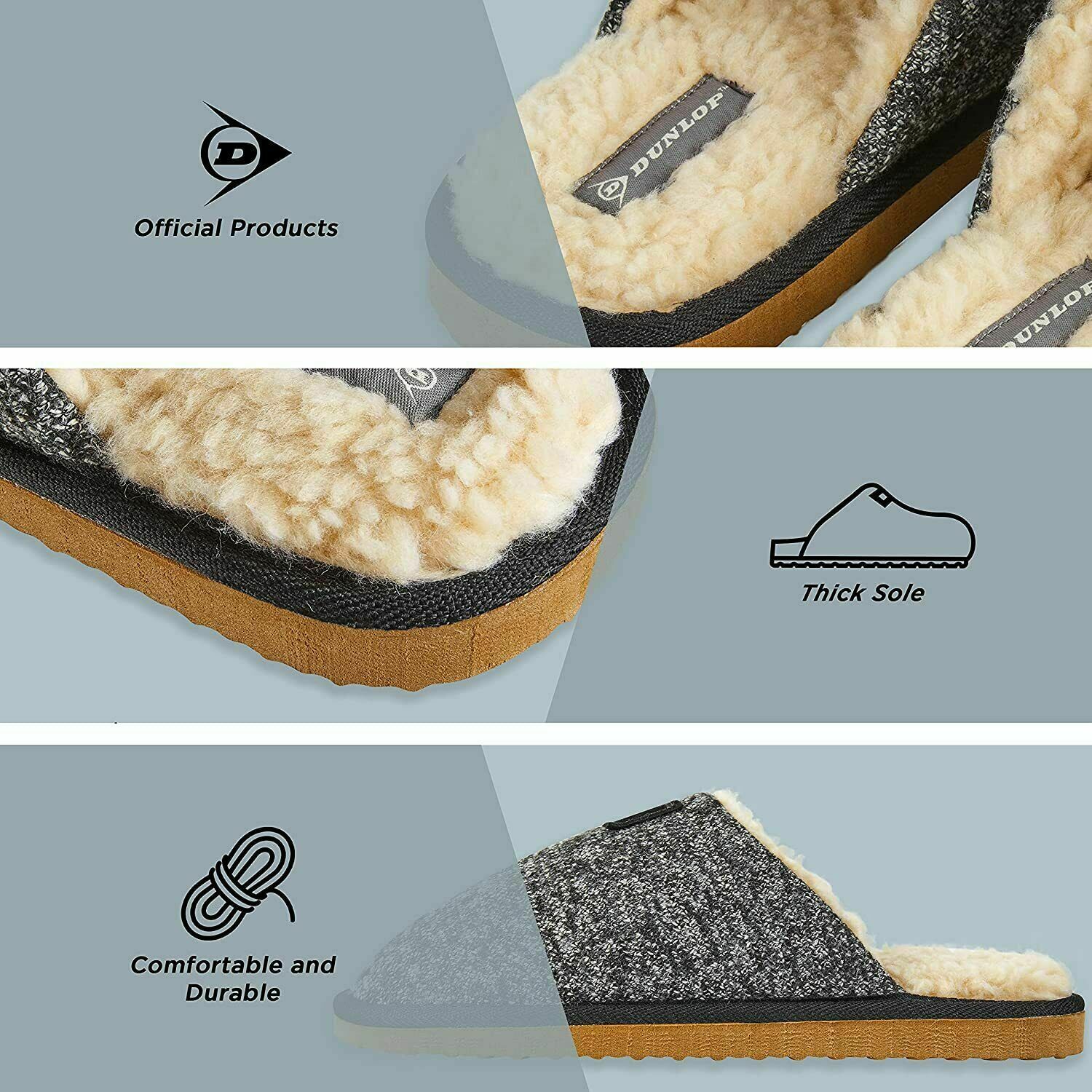 Dunlop Comfy Memory Foam Slippers with Rubber Sole Anti Slip for Men - Image 24