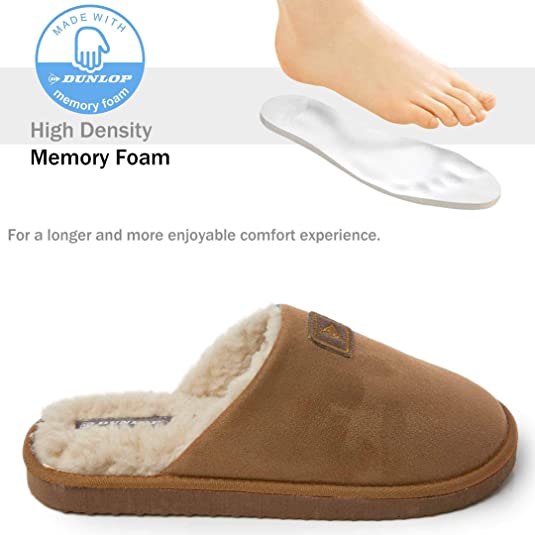Dunlop Comfy Memory Foam Slippers with Rubber Sole Anti Slip for Men - Image 7
