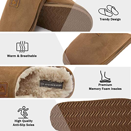 Dunlop Comfy Memory Foam Slippers with Rubber Sole Anti Slip for Men - Image 8