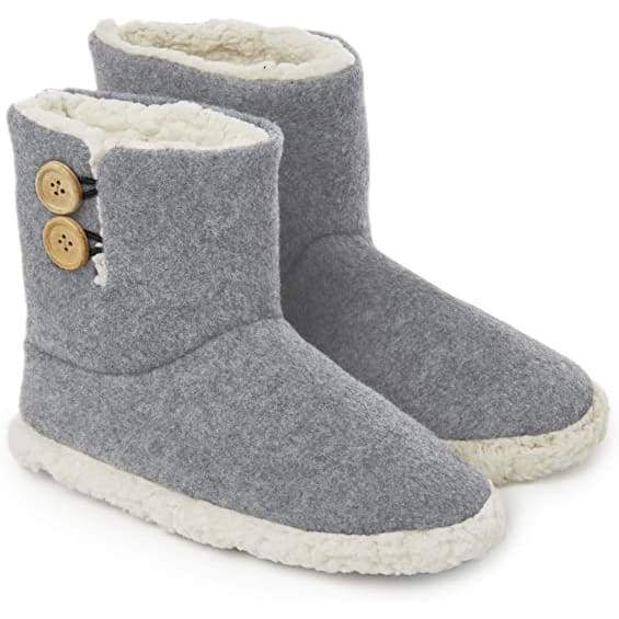 Dunlop Faux Sheepskin Warm Memory Foam Indoor Outdoor Bootie Slippers for Ladies - Image 2