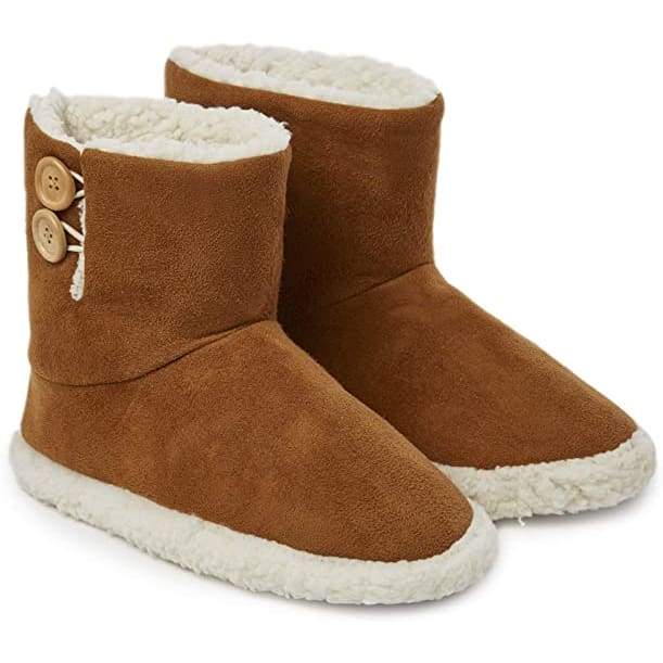 Dunlop Faux Sheepskin Warm Memory Foam Indoor Outdoor Bootie Slippers for Ladies - Image 9