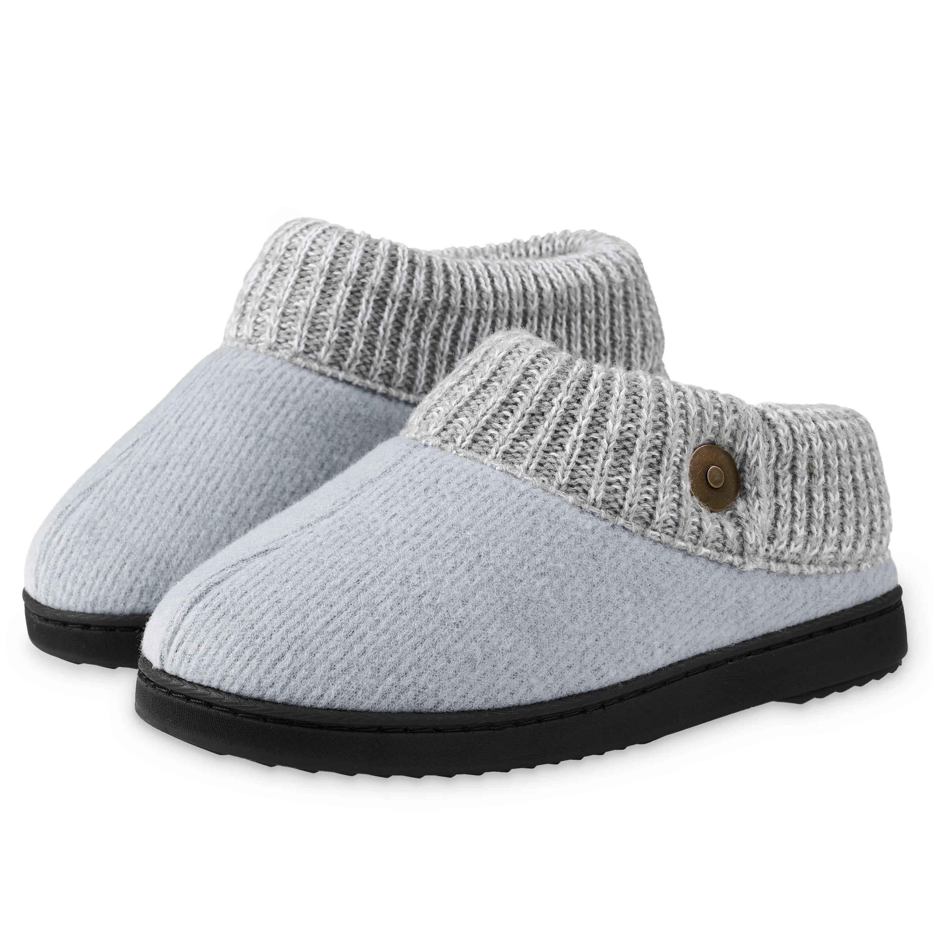 Dunlop Ladies Slippers, Memory Foam Fleece Lined House Shoes, Non Slip Rubber Sole - Image 9