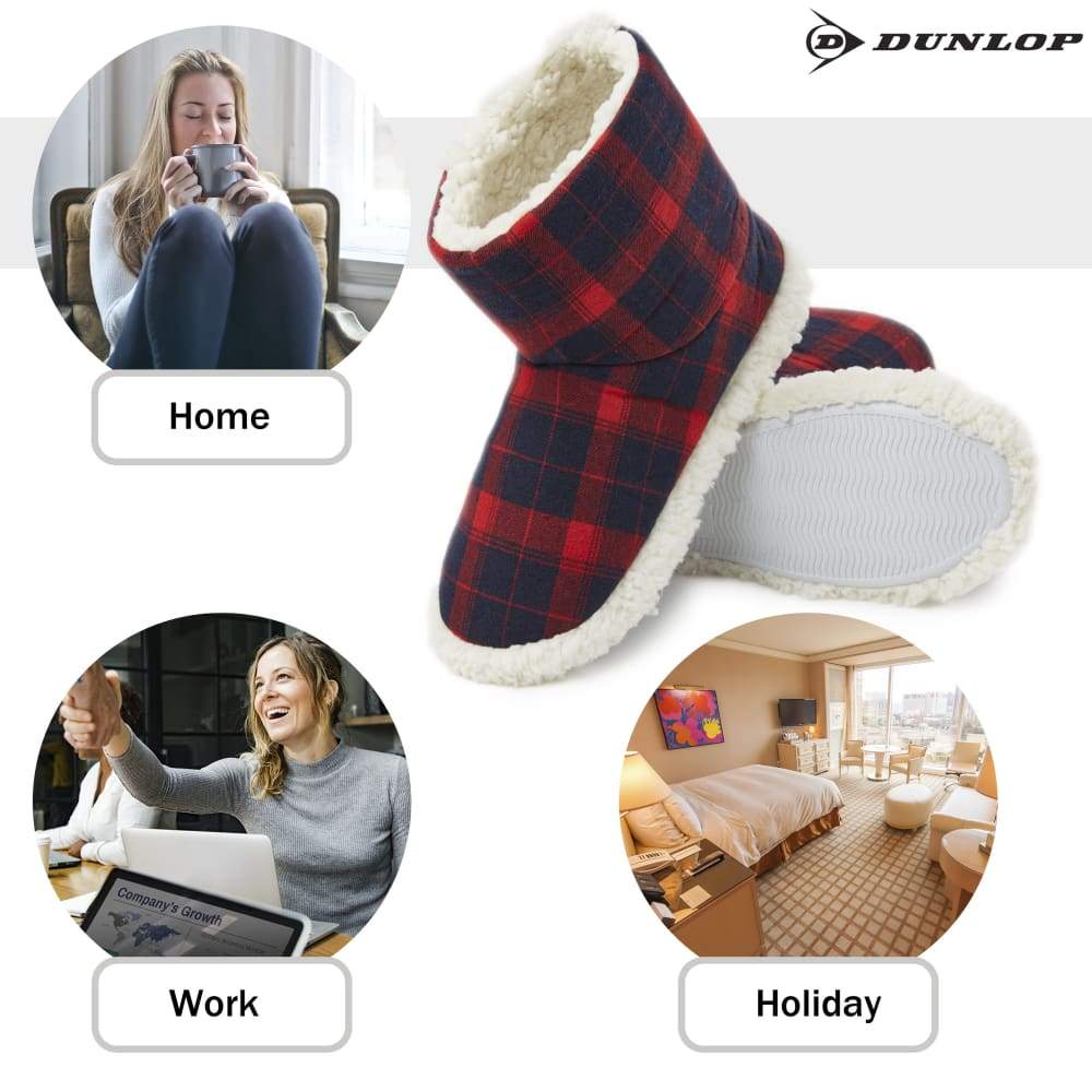 Dunlop Memory Foam Faux Sheepskin Fur Plush Bootie Slippers for Women - Image 4