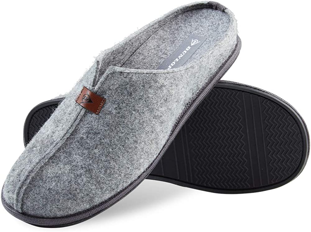Dunlop Mens Slippers, Felt Slip On Mules Men's Slippers - Image 2