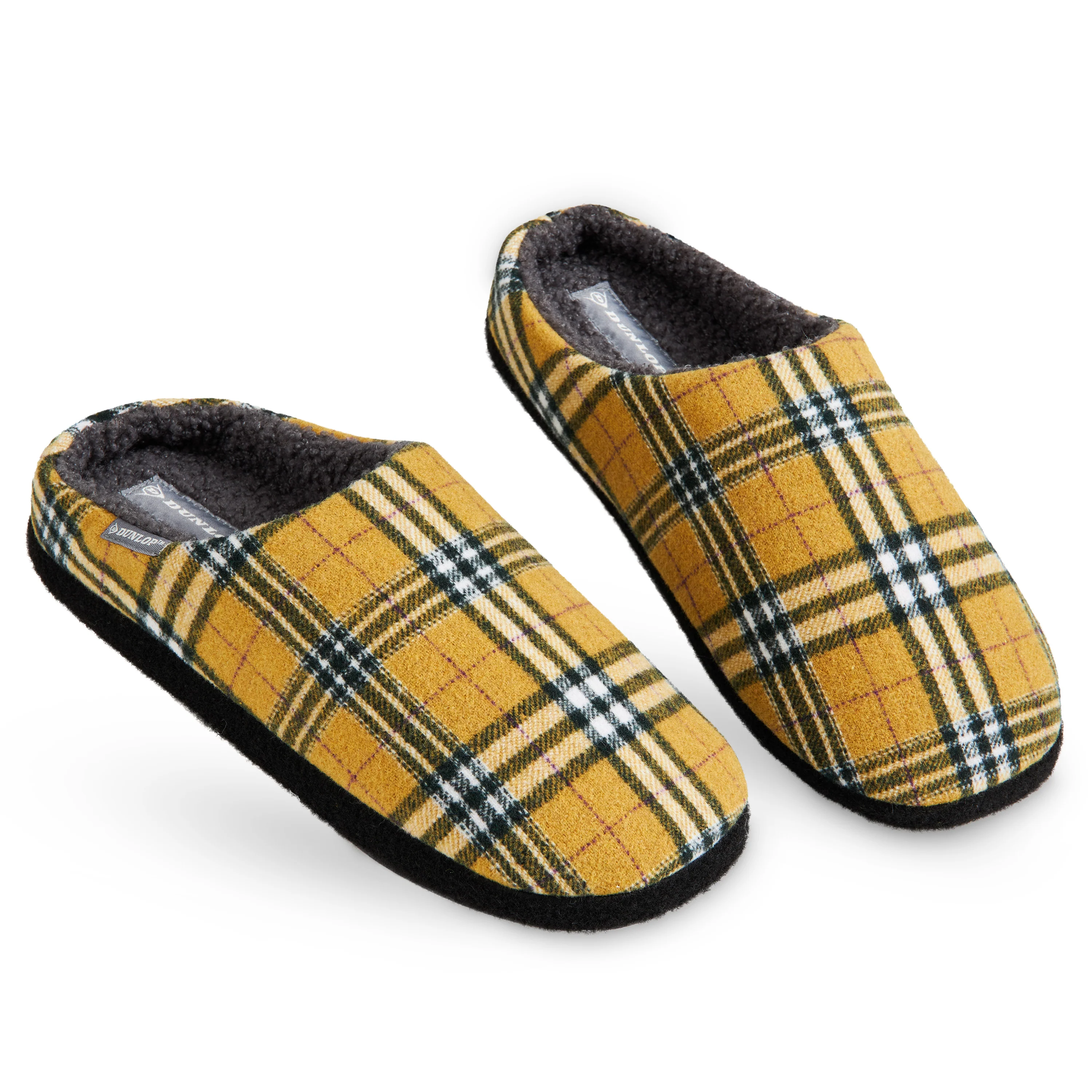 Dunlop Mens,Comfy Memory Foam Slippers,Warm Faux Sheepskin Anti Slip House Shoes - Image 15