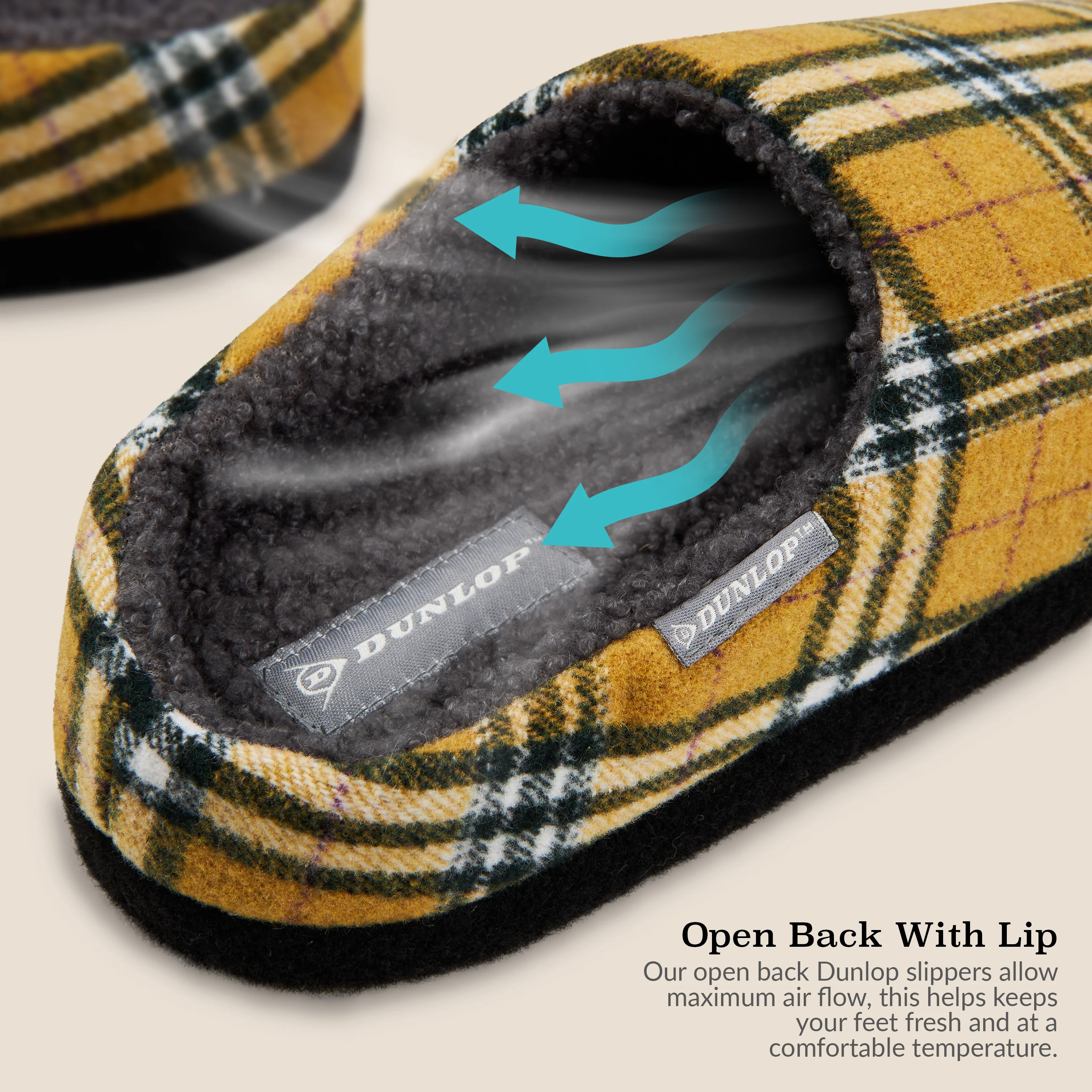 Dunlop Mens,Comfy Memory Foam Slippers,Warm Faux Sheepskin Anti Slip House Shoes - Image 17