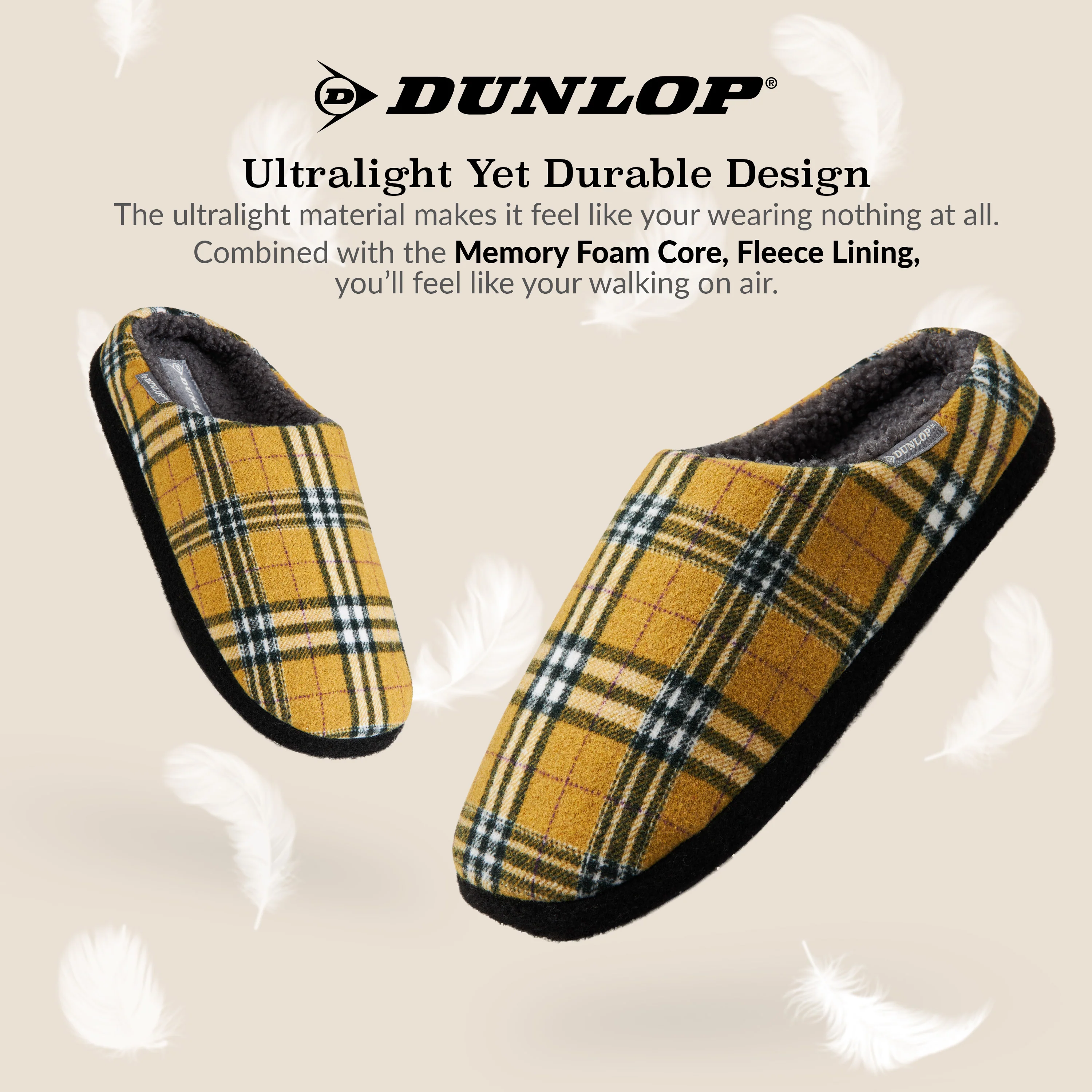 Dunlop Mens,Comfy Memory Foam Slippers,Warm Faux Sheepskin Anti Slip House Shoes - Image 19