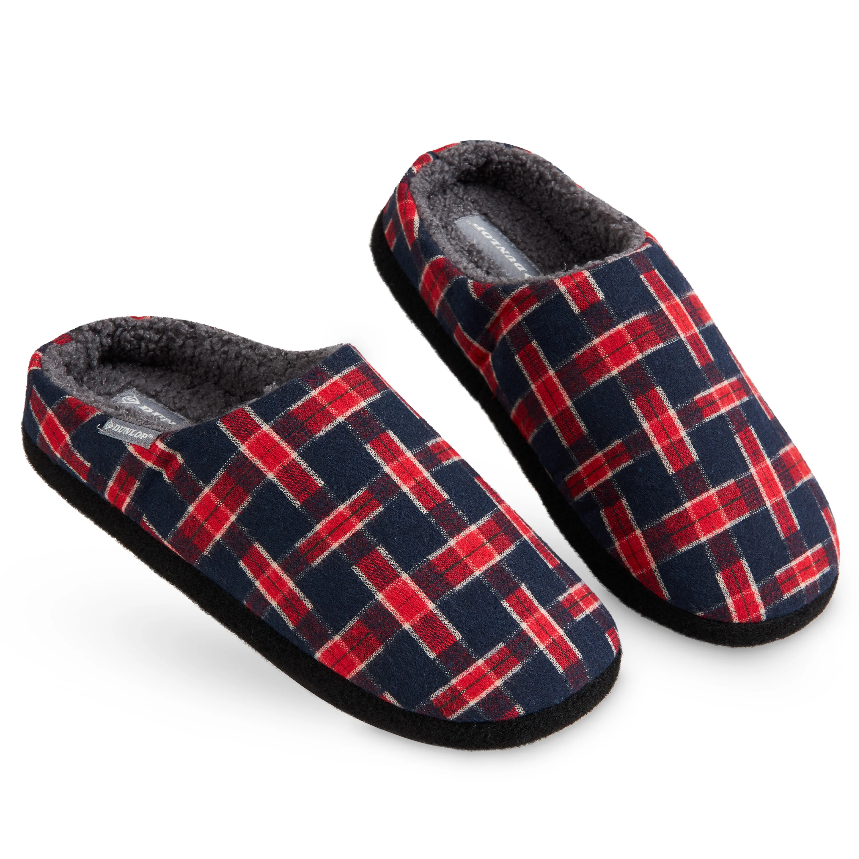 Dunlop Mens,Comfy Memory Foam Slippers,Warm Faux Sheepskin Anti Slip House Shoes - Image 8