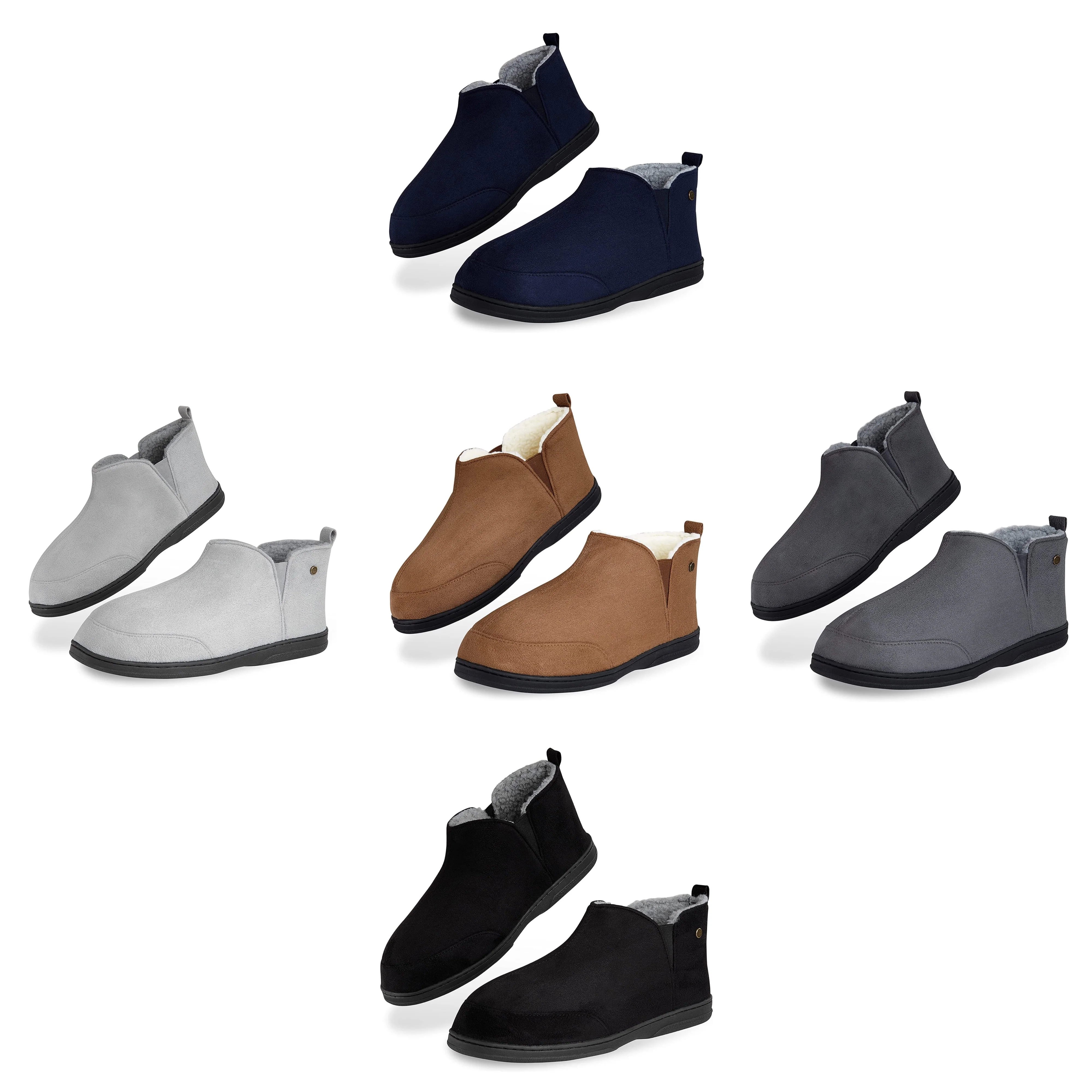 Dunlop Men's Slippers, Memory Foam Boot Slippers with Rubber Sole, Gifts for Men