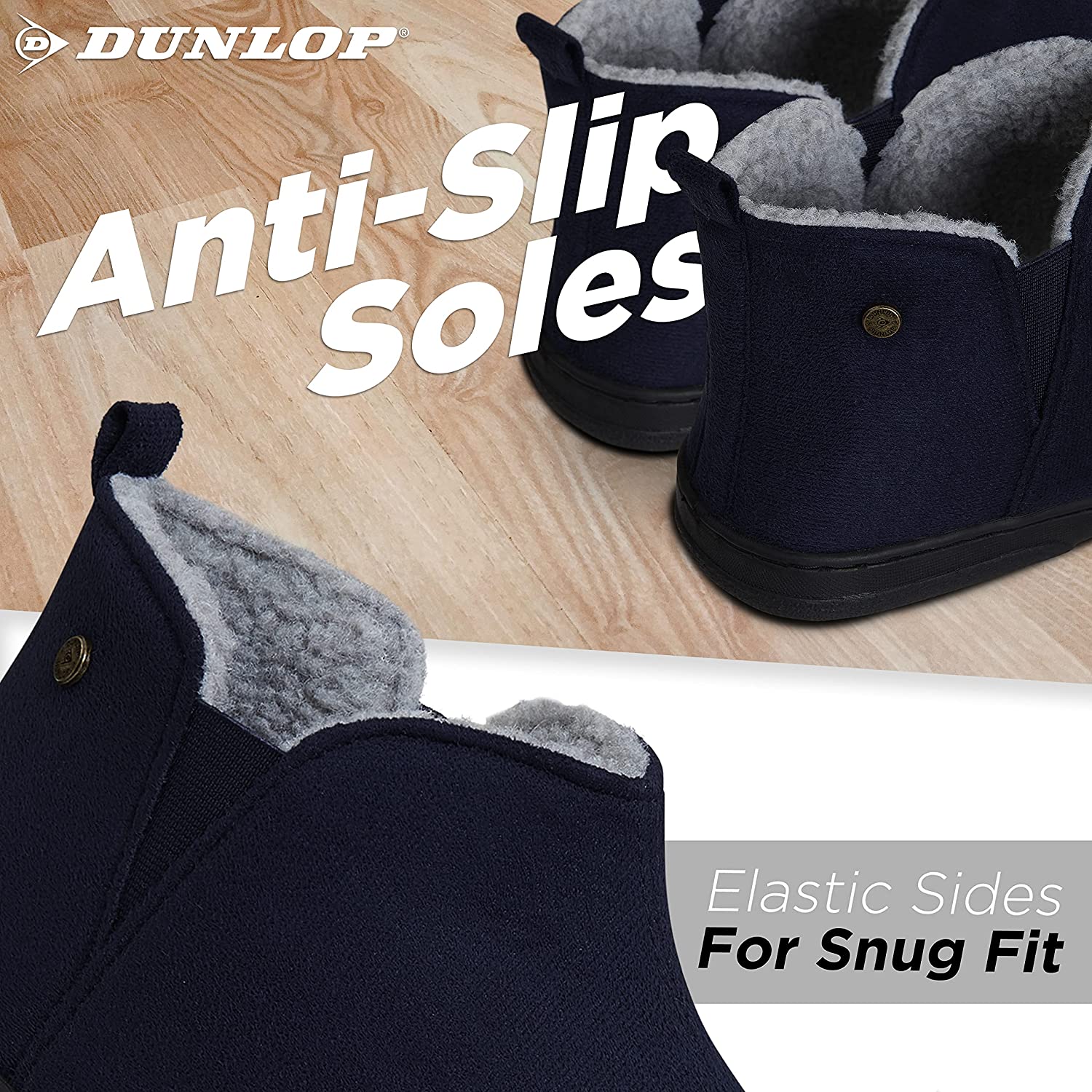 Dunlop Men's Slippers, Memory Foam Boot Slippers with Rubber Sole, Gifts for Men - Image 13