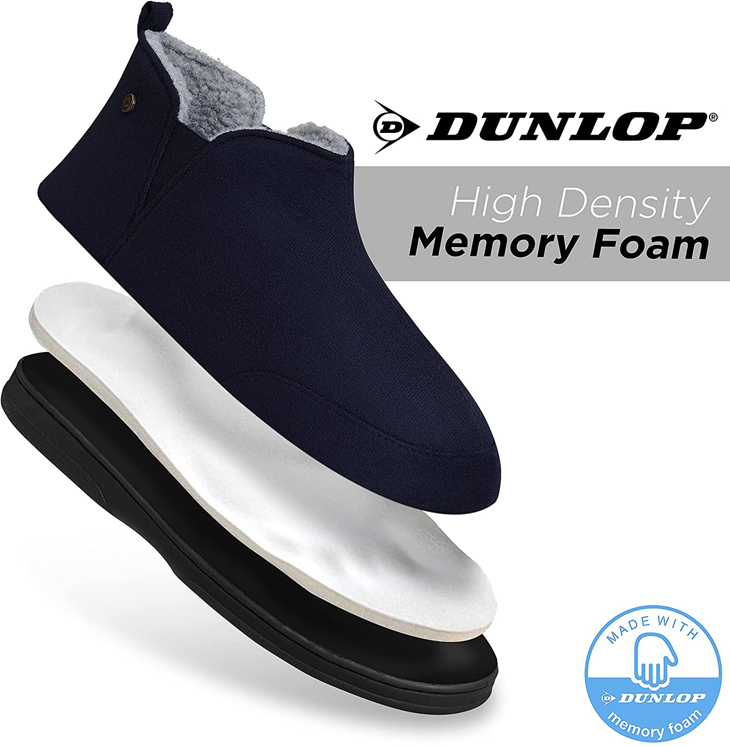 Dunlop Men's Slippers, Memory Foam Boot Slippers with Rubber Sole, Gifts for Men - Image 14