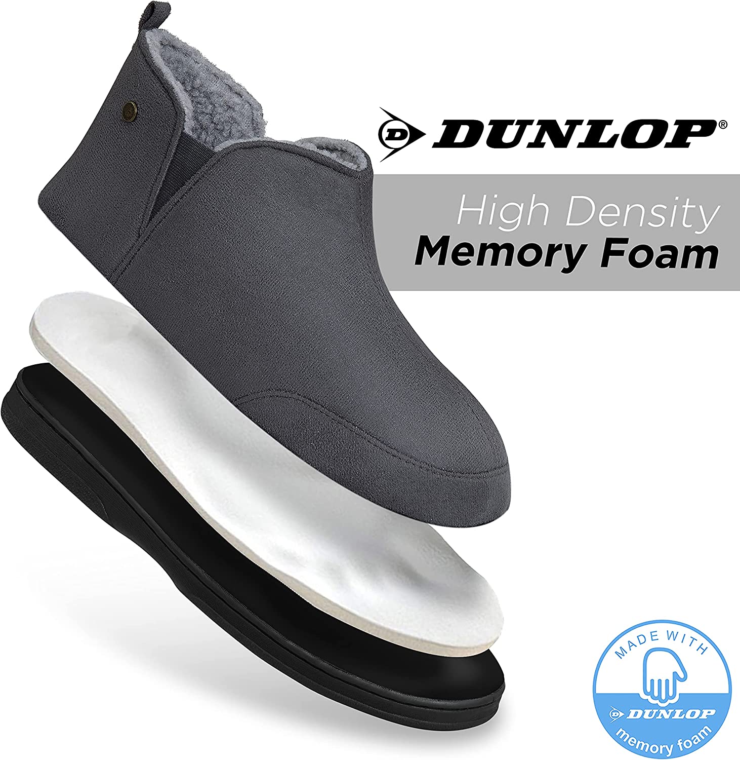Dunlop Men's Slippers, Memory Foam Boot Slippers with Rubber Sole, Gifts for Men - Image 28