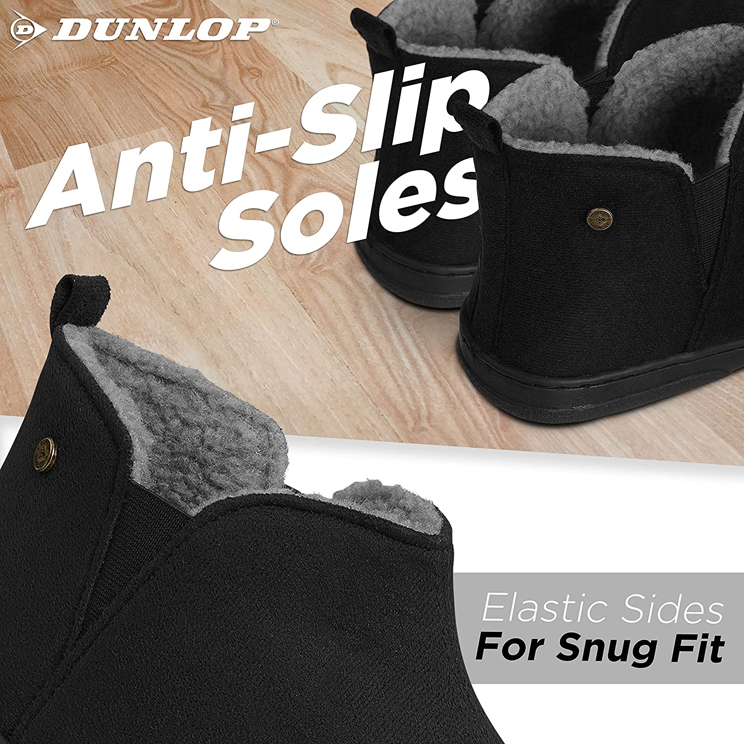 Dunlop Men's Slippers, Memory Foam Boot Slippers with Rubber Sole, Gifts for Men - Image 34