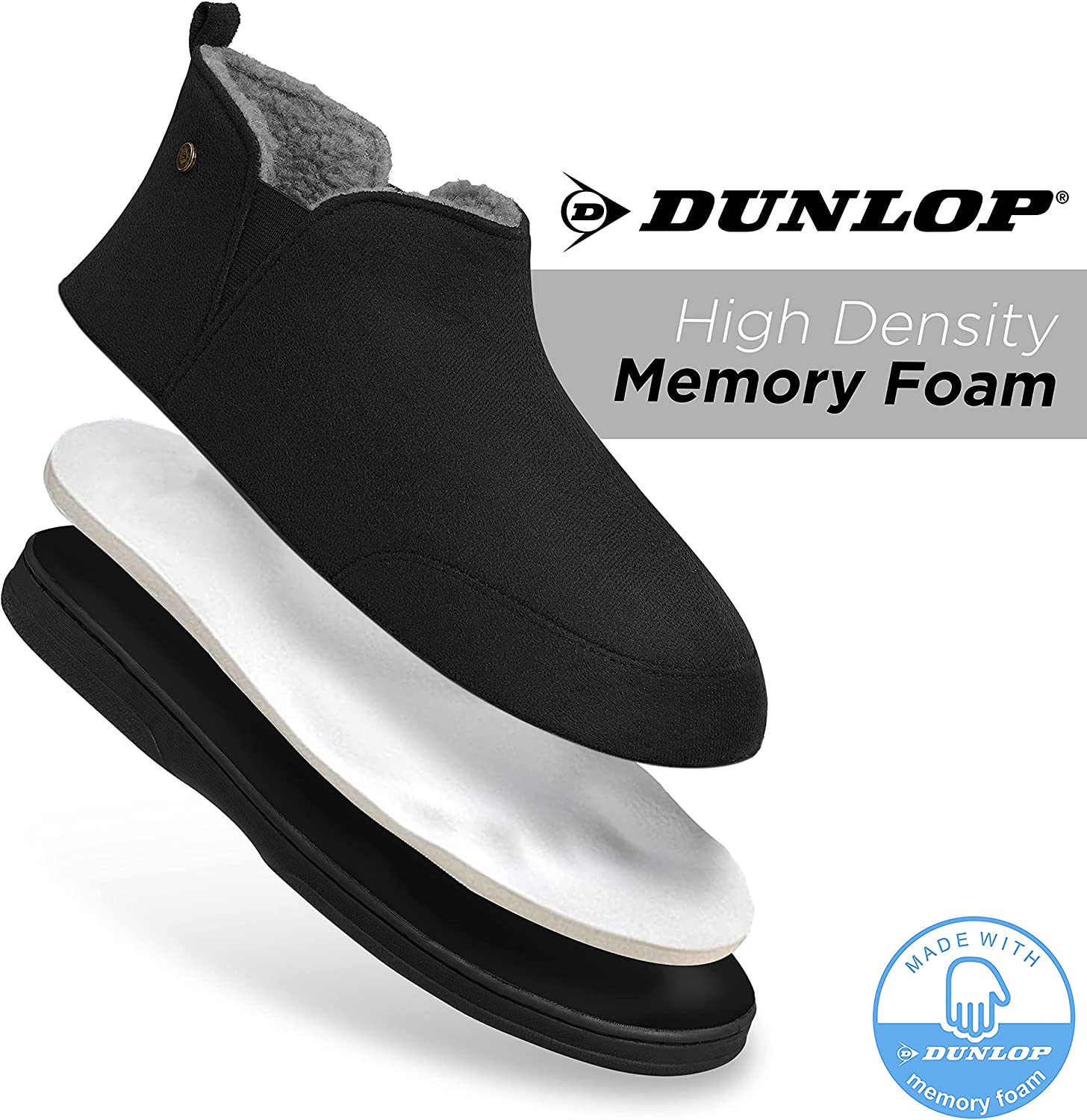 Dunlop Men's Slippers, Memory Foam Boot Slippers with Rubber Sole, Gifts for Men - Image 35