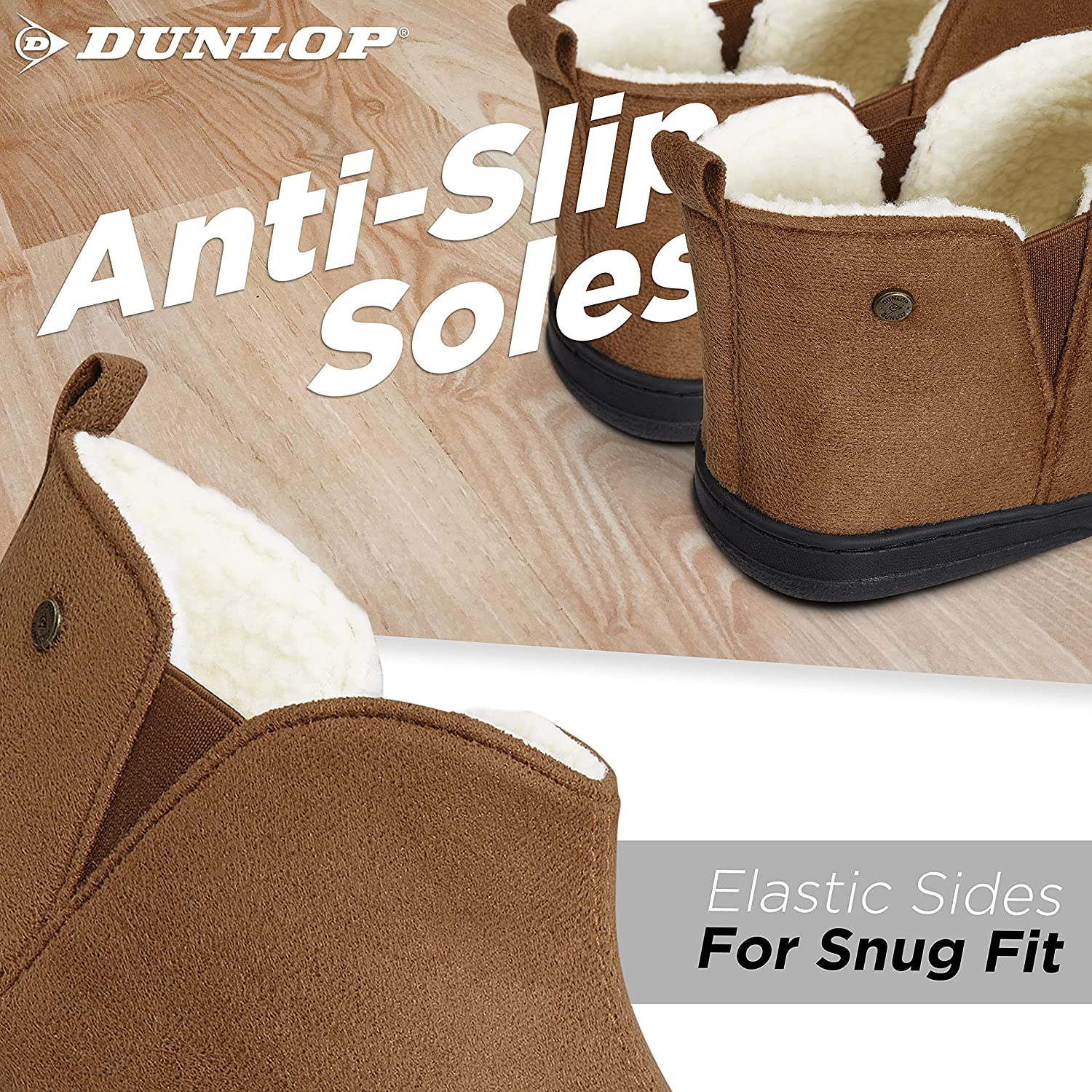 Dunlop Men's Slippers, Memory Foam Boot Slippers with Rubber Sole, Gifts for Men - Image 6