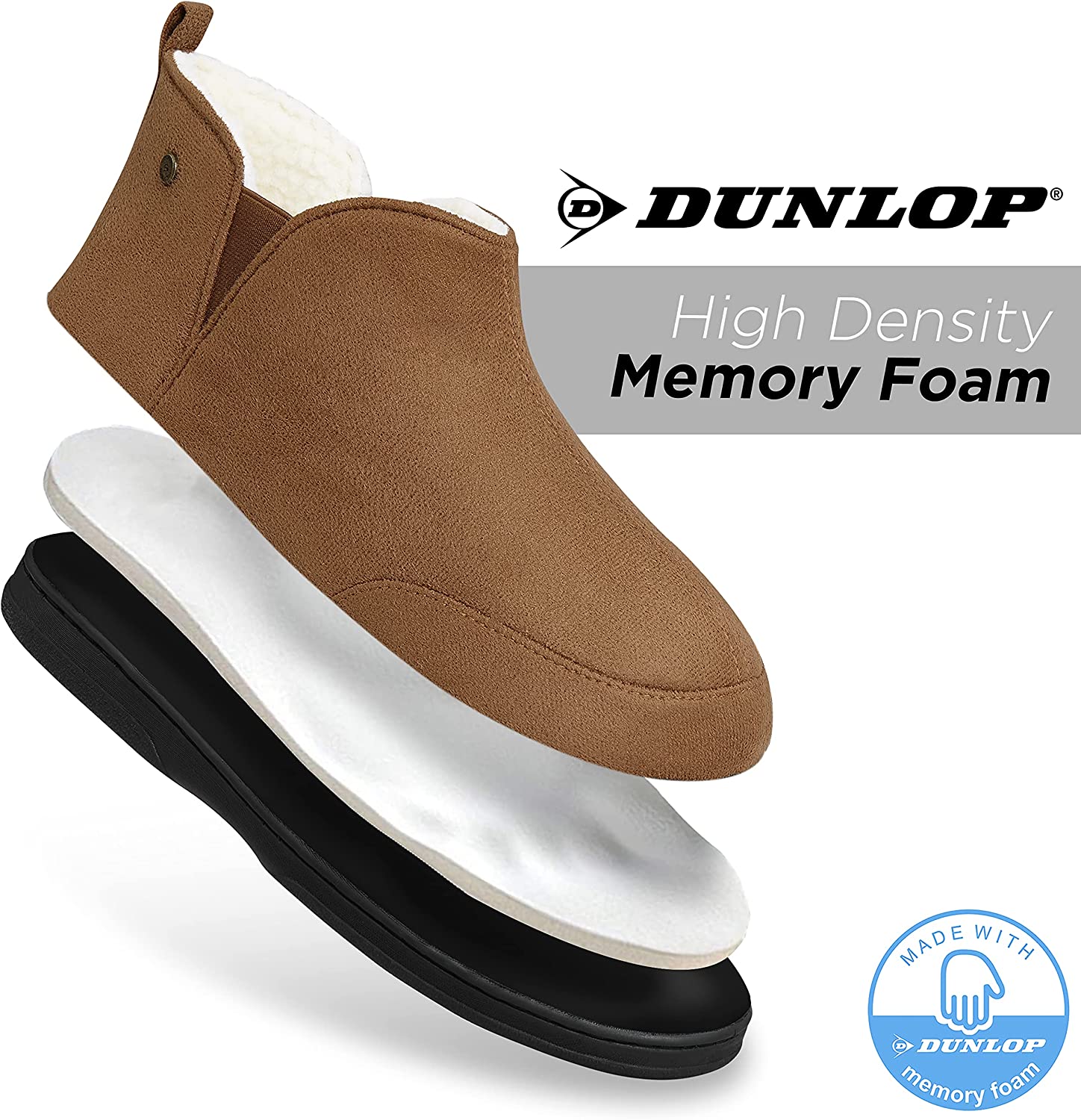 Dunlop Men's Slippers, Memory Foam Boot Slippers with Rubber Sole, Gifts for Men - Image 7